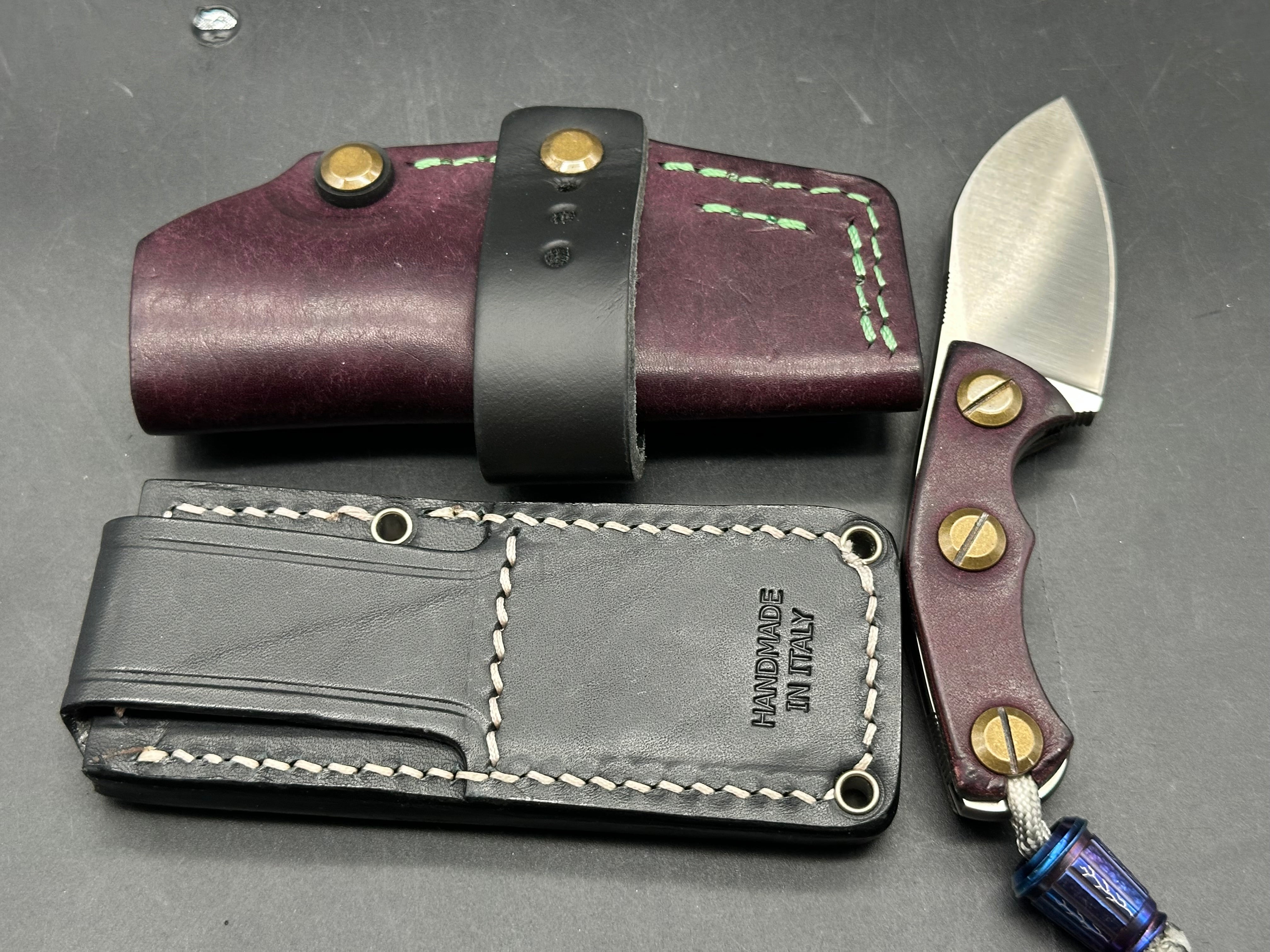 Giant Mouse GMF 1 Fat Satin/M390blade/Oak City Leather Supply custom sheath