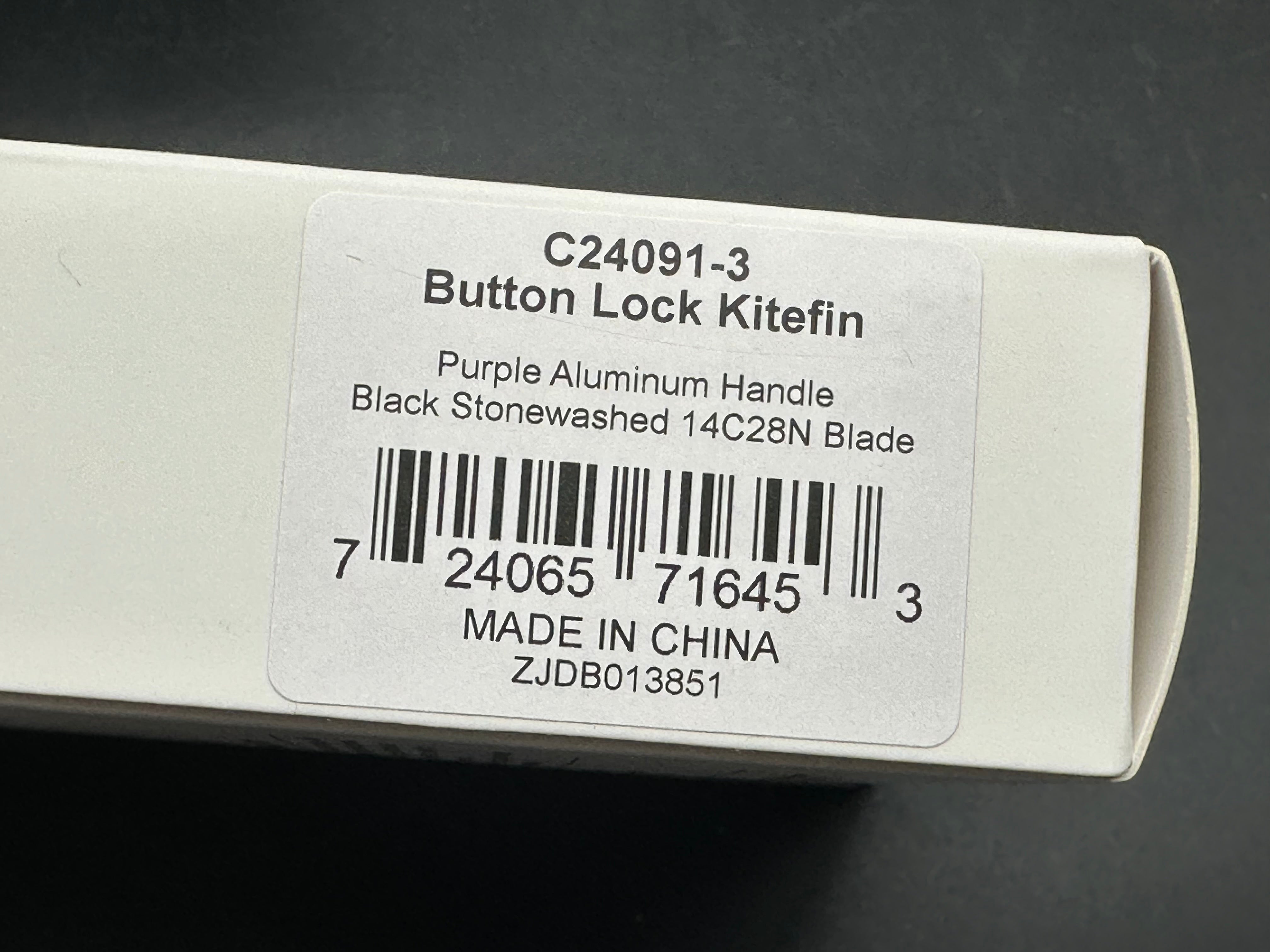 CIVIVI BUTTON LOCK KITEFIN FOLDING KNIFE PURPLE ALUMINUM HANDLE 14C28N BLADE