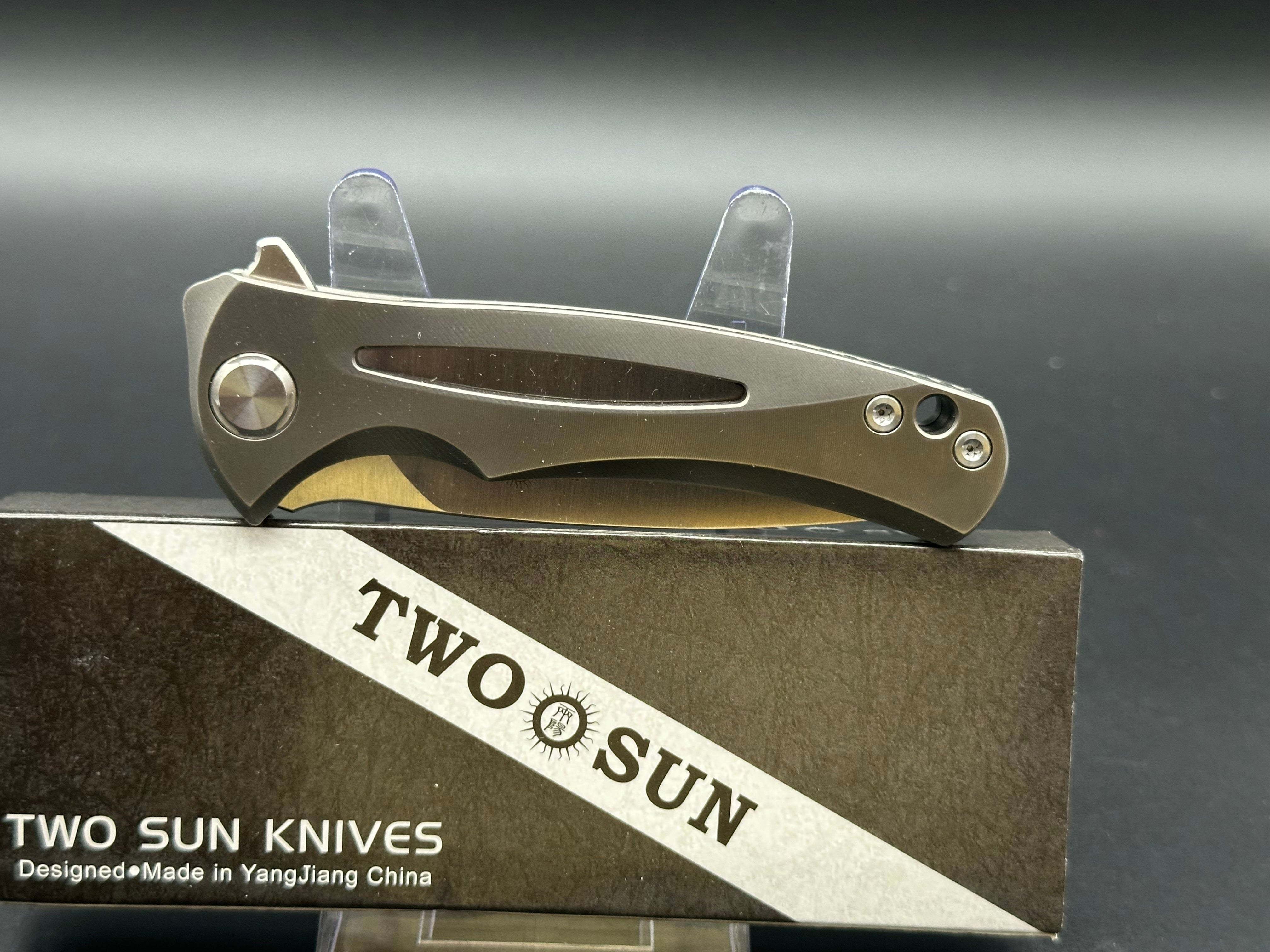 TwoSun TS249 titanium handle w/14c28n blade