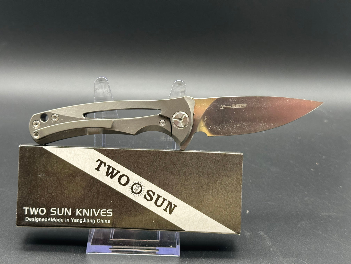 TwoSun TS249 titanium handle w/14c28n blade