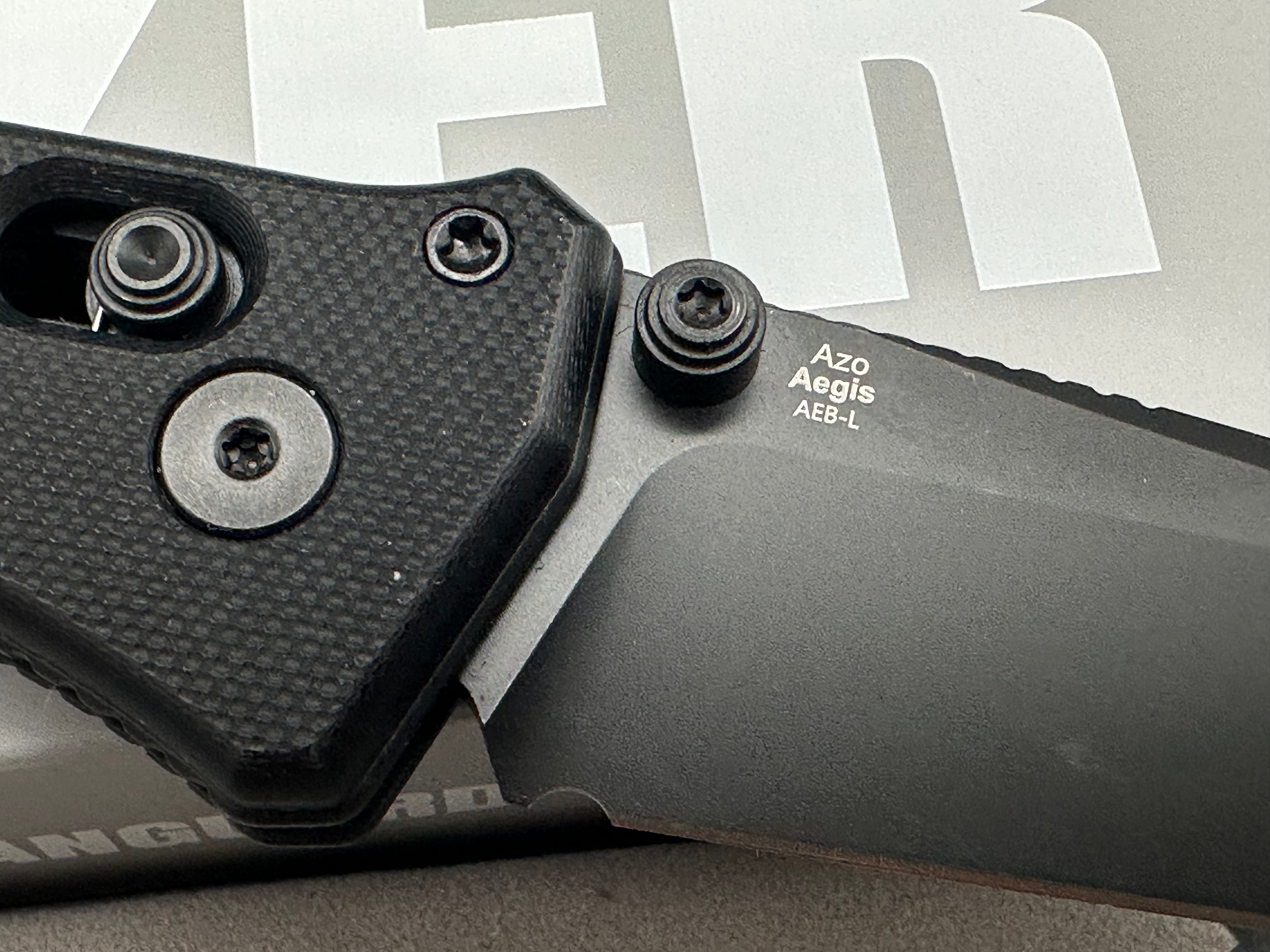 KIZER AEGIS T FOLDING KNIFE BLACK G10 HANDLE AEB-L TANTO BLACK PVD BLADE