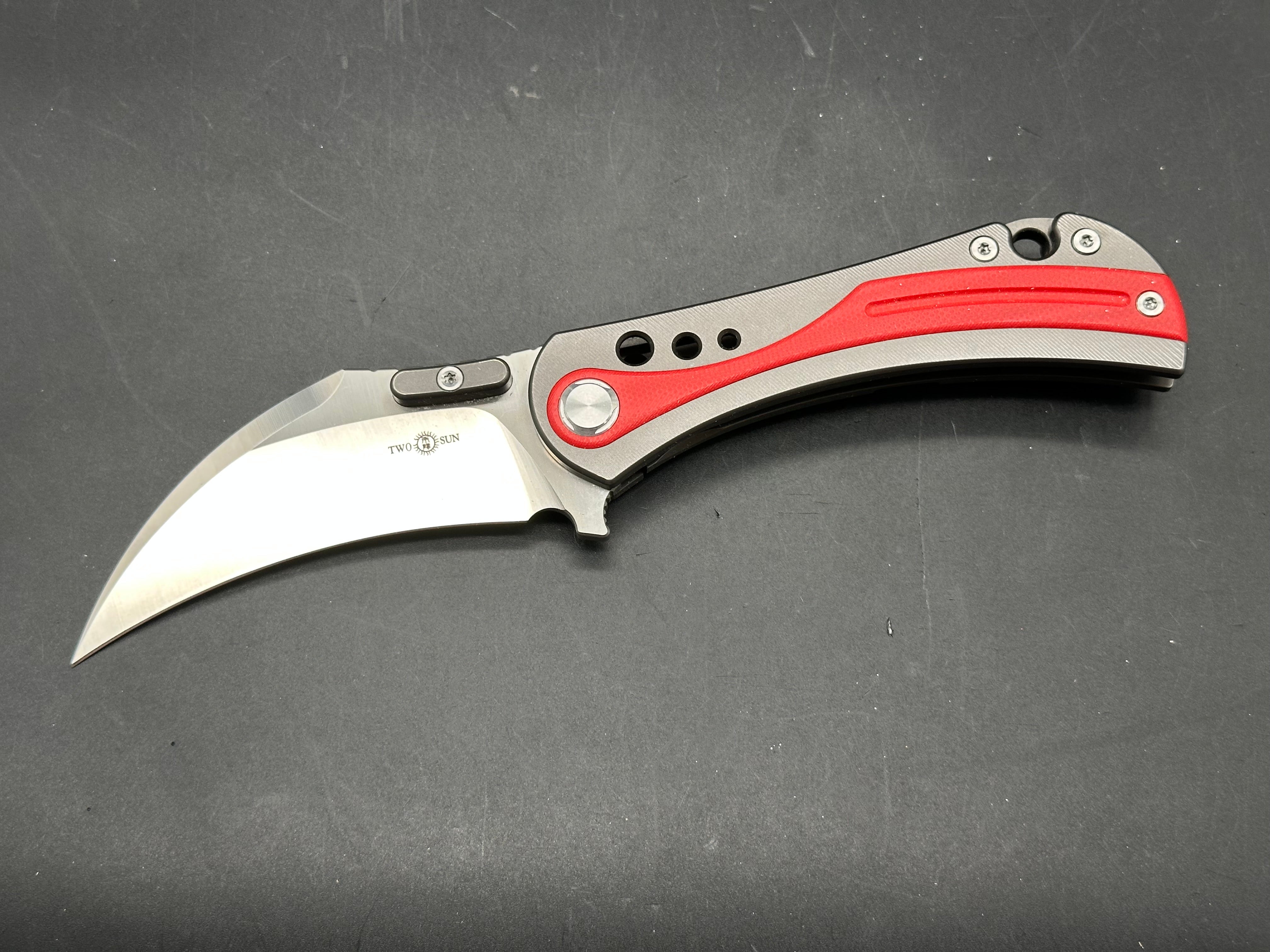 Two Sun TS 355/ Wong Design/D2 satin blade/titanium and g10 handle