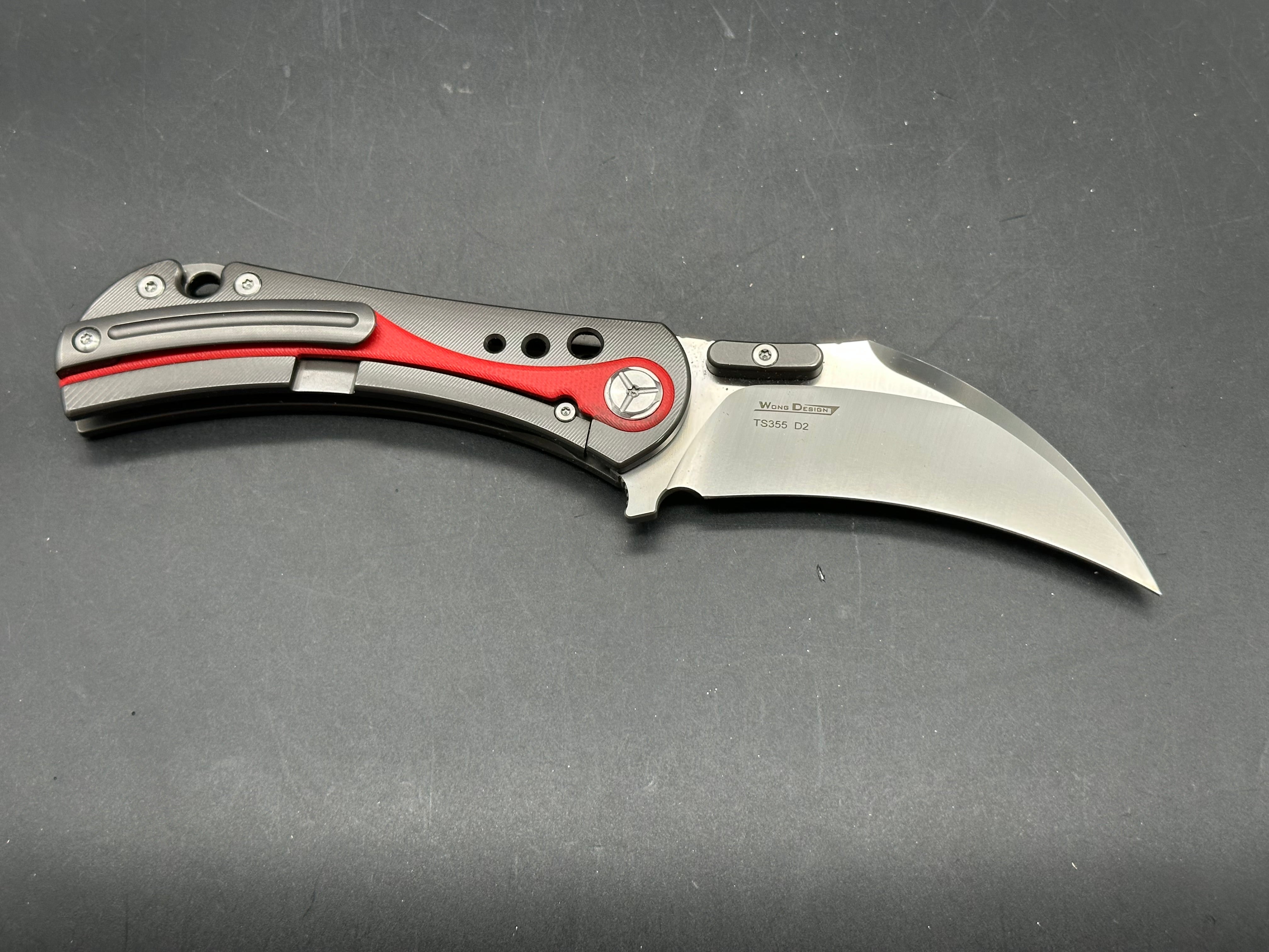 Two Sun TS 355/ Wong Design/D2 satin blade/titanium and g10 handle