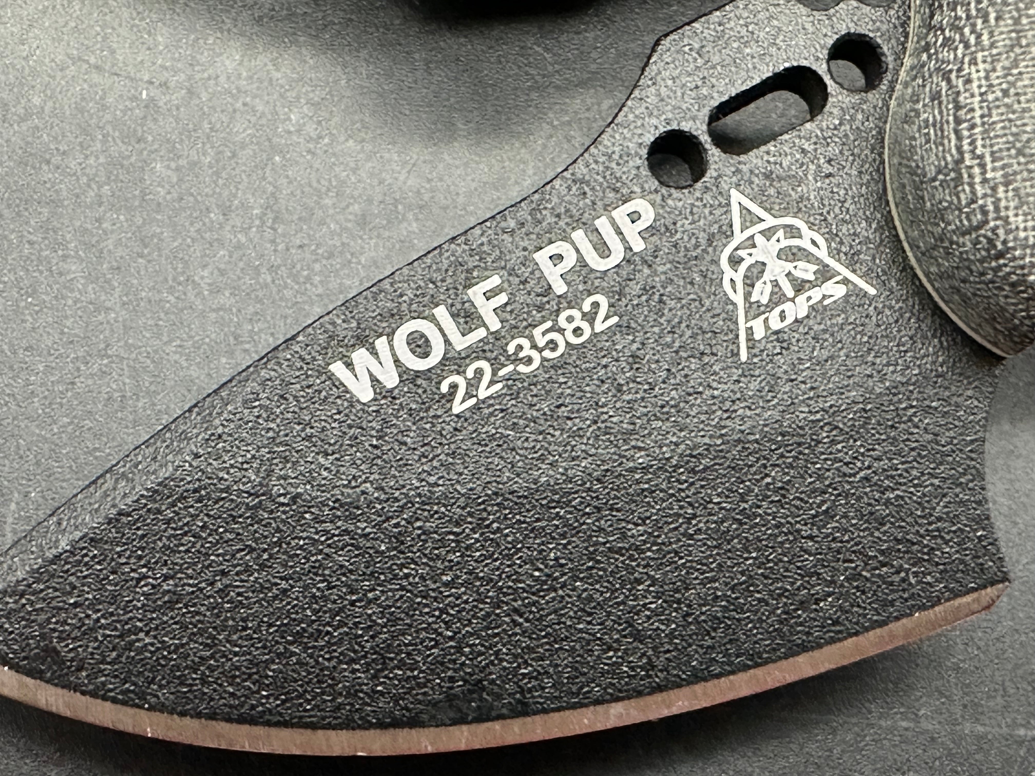 Tops Knives Wolf Pup/ 1095 steel/micarta handle