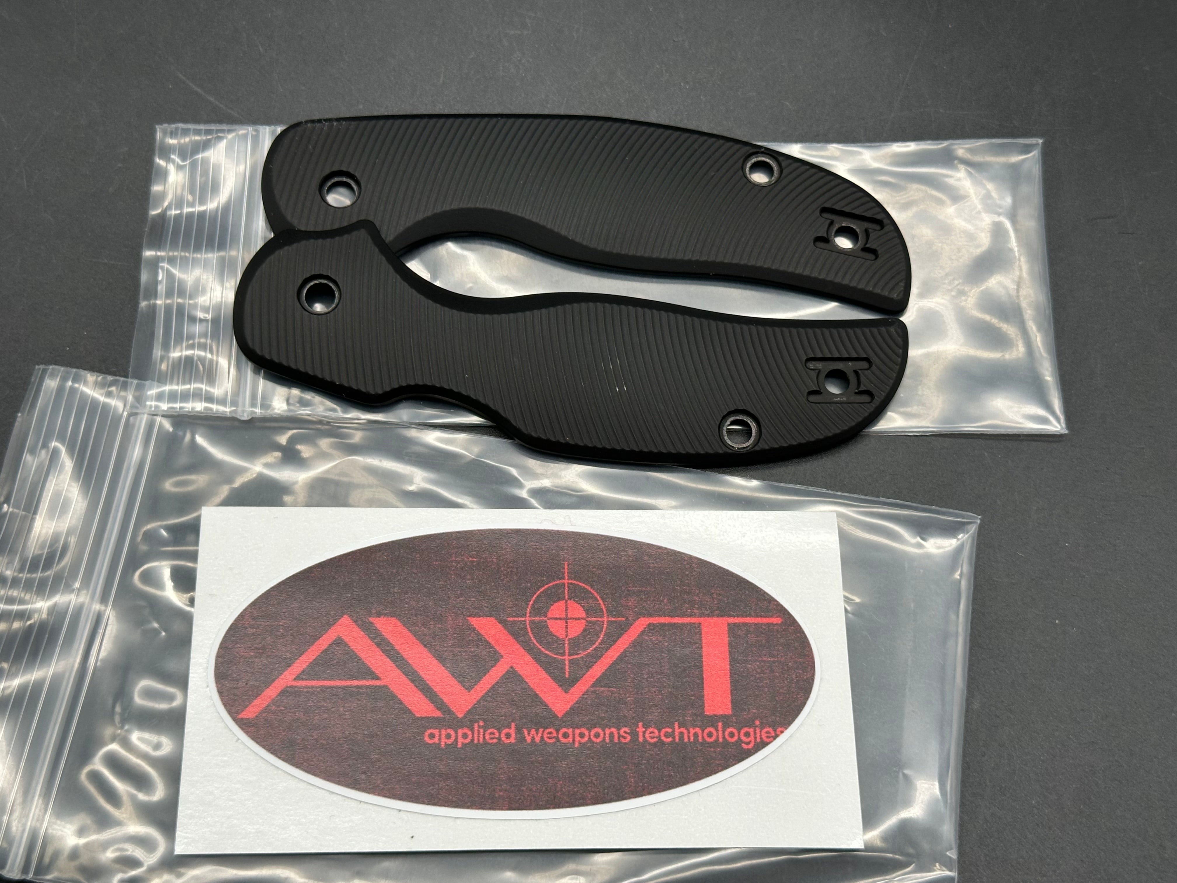 AWT (Applied Weapons Tech) NEW Spyderco Sage 5 Replacement Scales, Black Anodized Aluminum