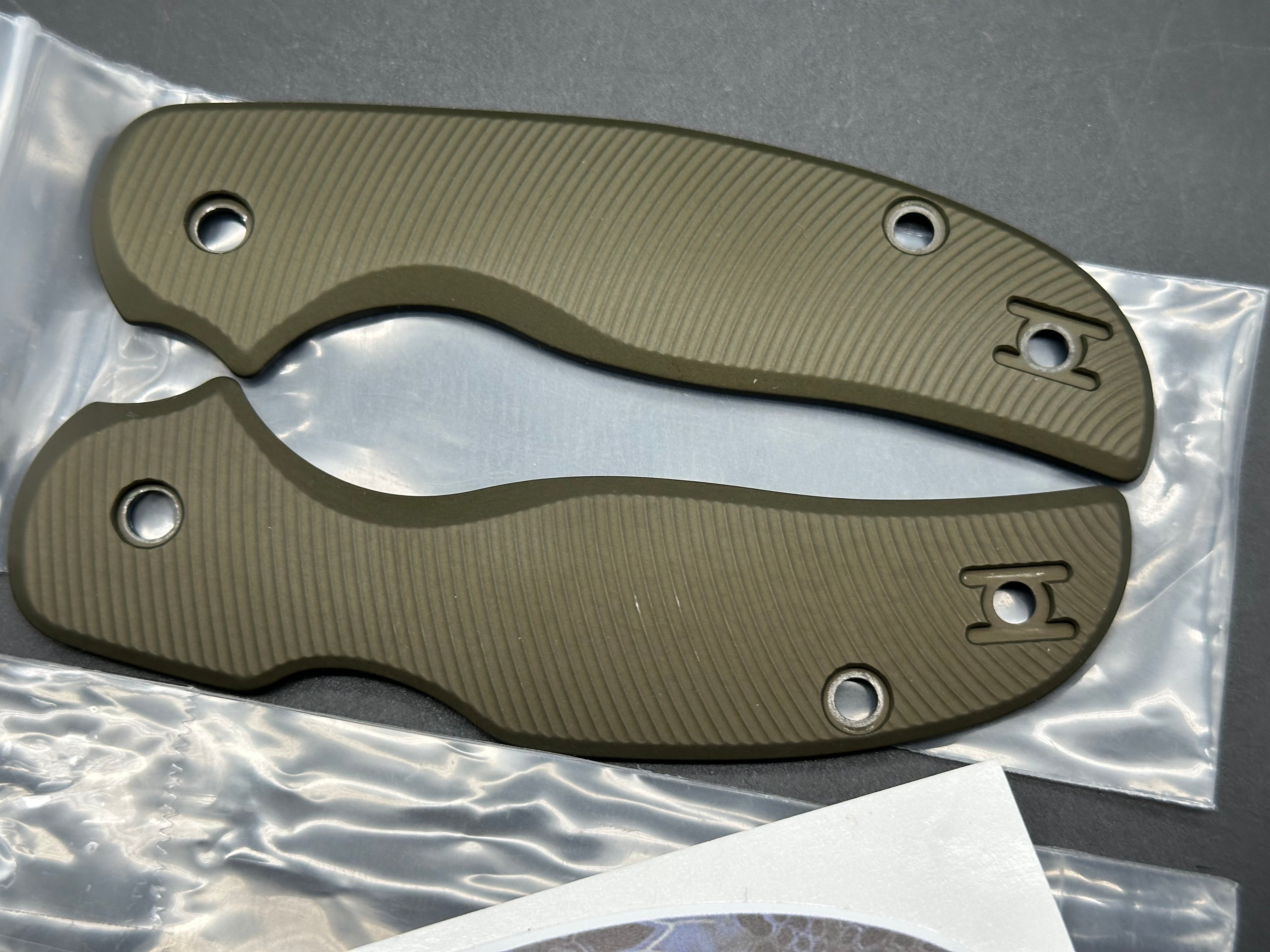 AWT (Applied Weapons Tech) NEW Spyderco Sage 5 Replacement Scales, OD Green Anodized Aluminum
