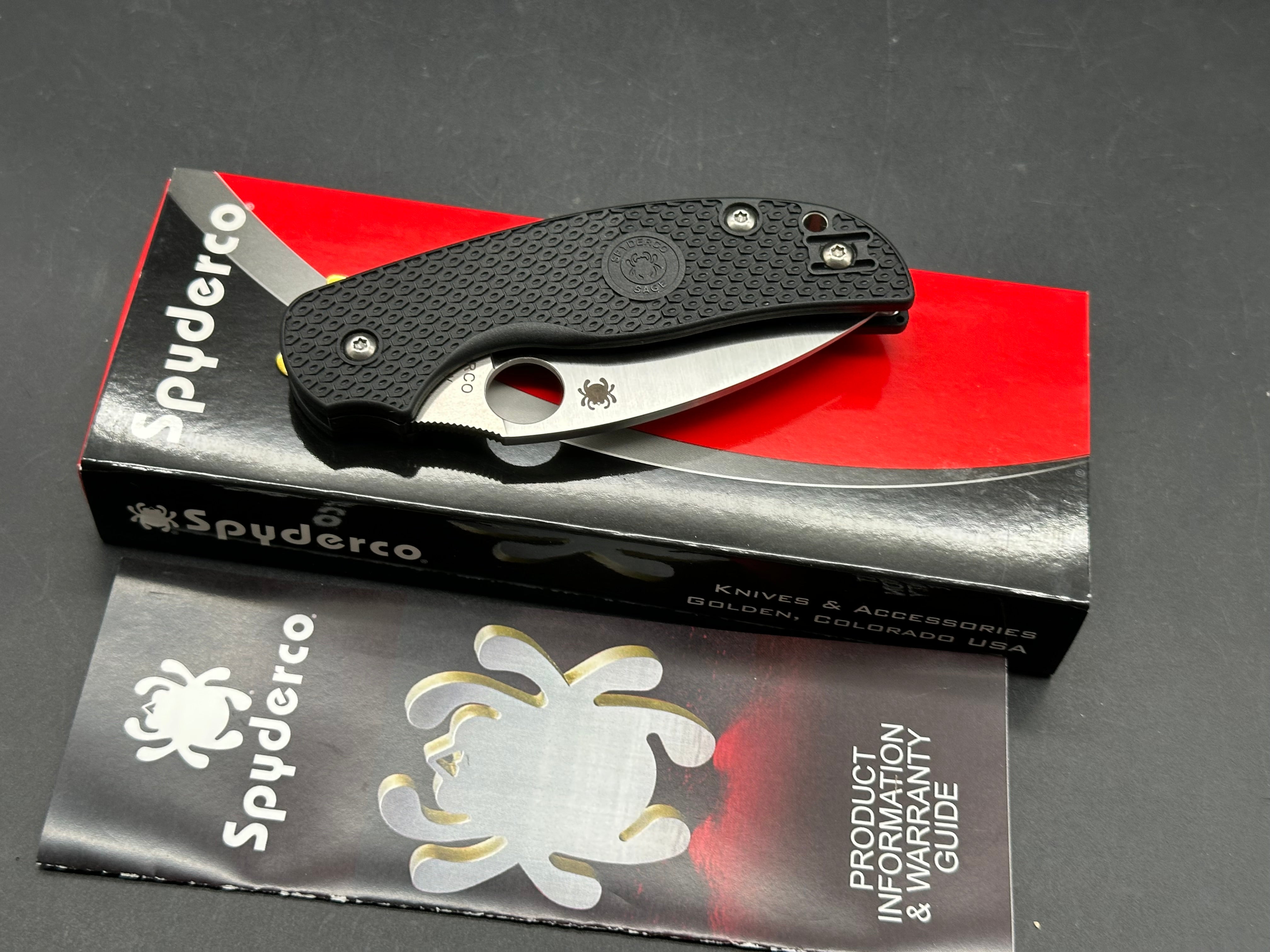 Spyderco Sage 5 Lightweight, 3" CPM S30V Satin Blade with Black FRN Scales