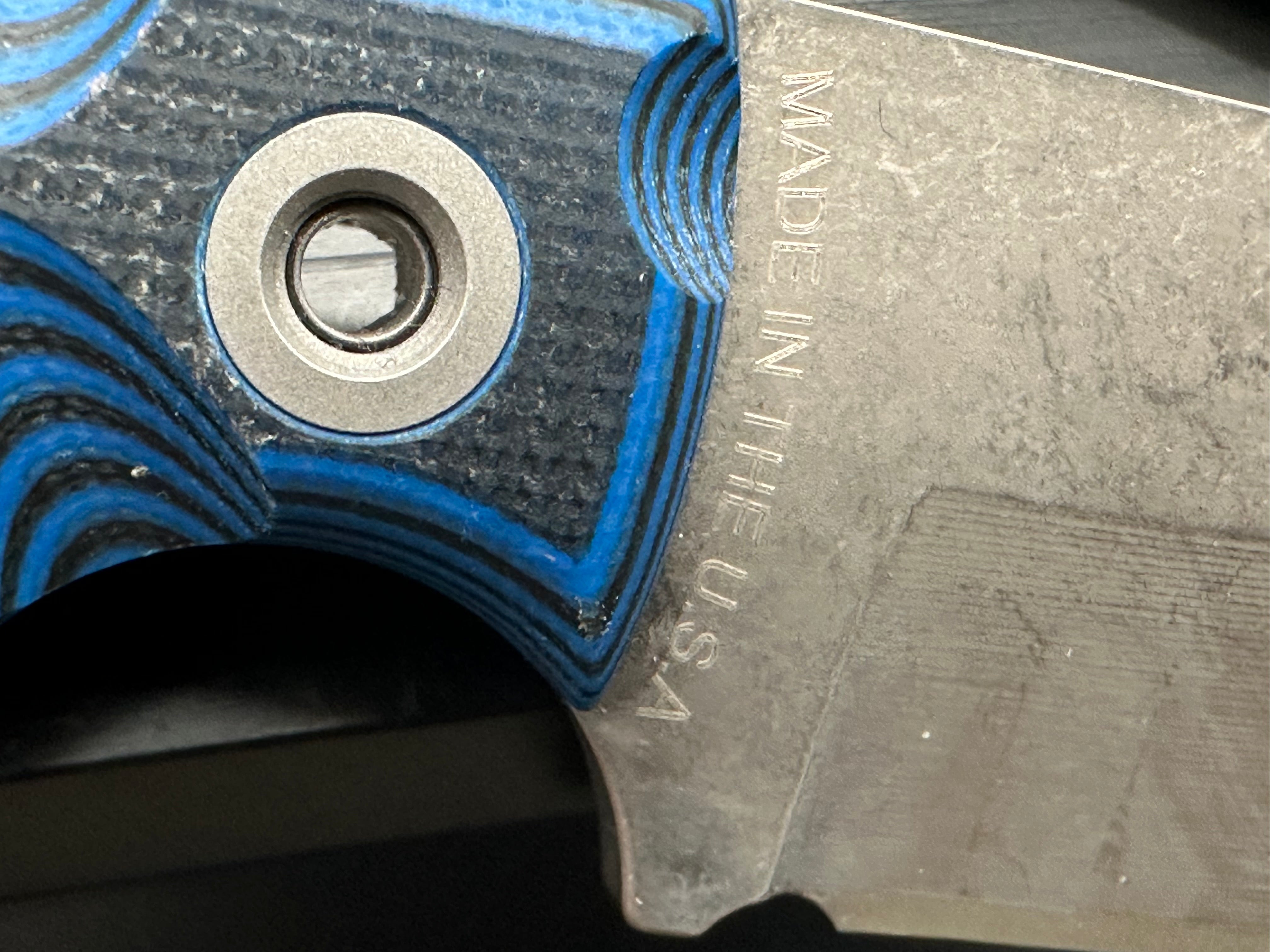 T Kell Raider is AEB-L steel Blue Midnight handle