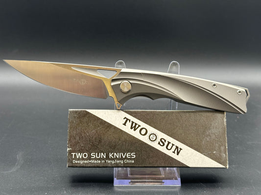 TwoSun TS107 titanium handle w/S90V blade