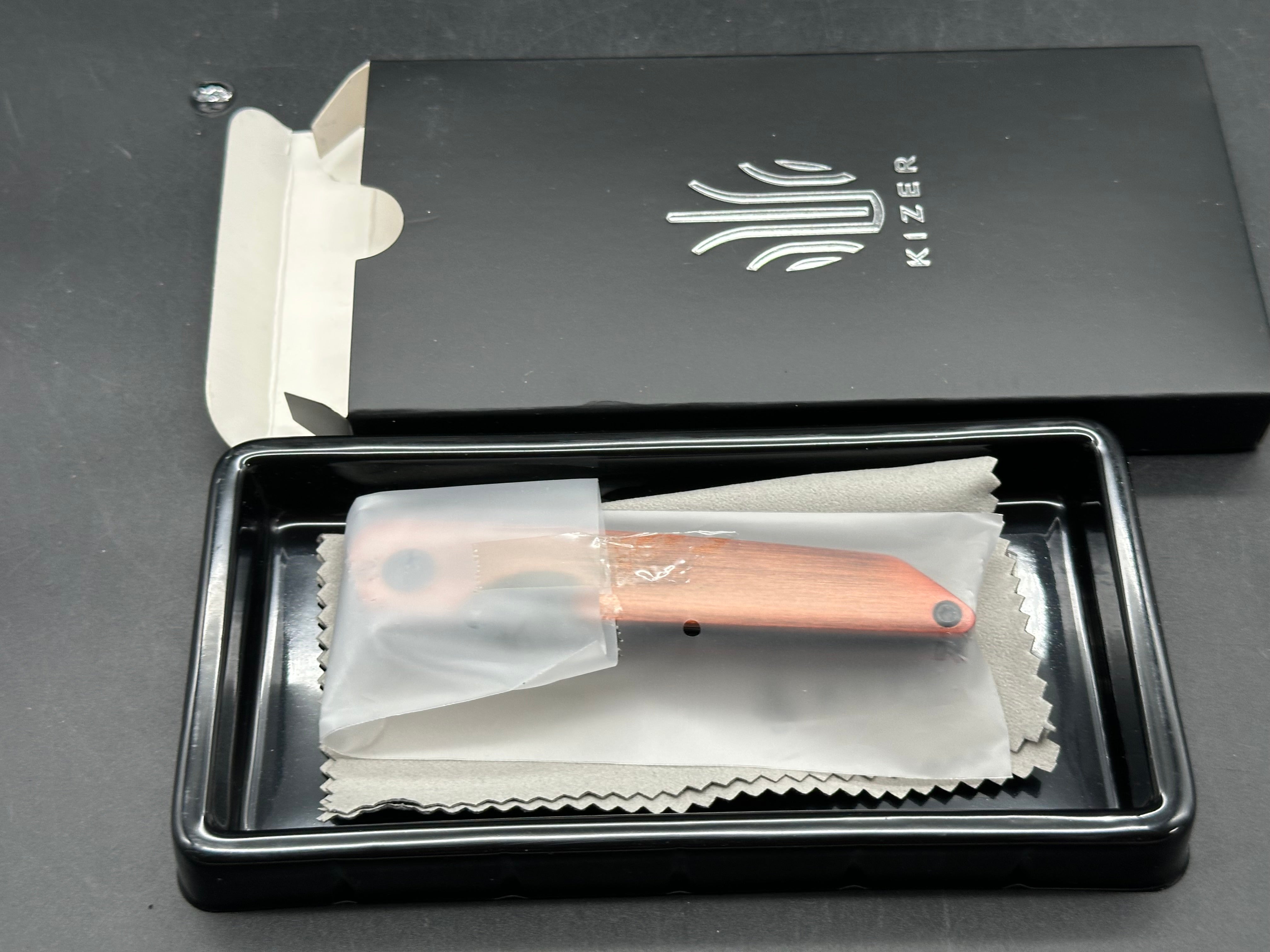 Kizer Shot Folding Knife Copper Aluminum Handle 154CM Plain Edge