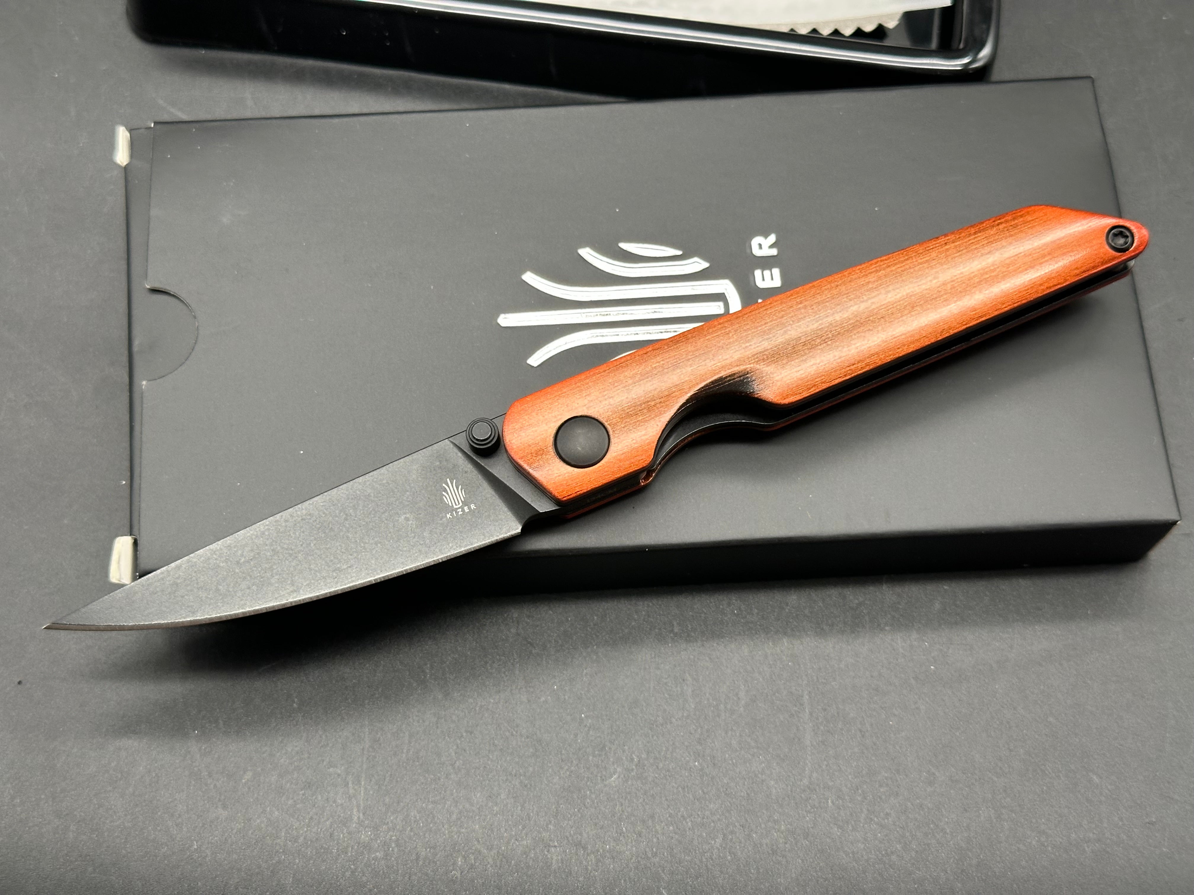 Kizer Shot Folding Knife Copper Aluminum Handle 154CM Plain Edge