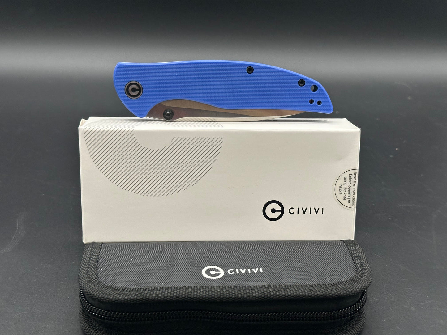 CIVIVI GOVERNOR LINER LOCK POCKET KNIFE BLUE G10 HANDLE PLAIN D2 BLADE C911B