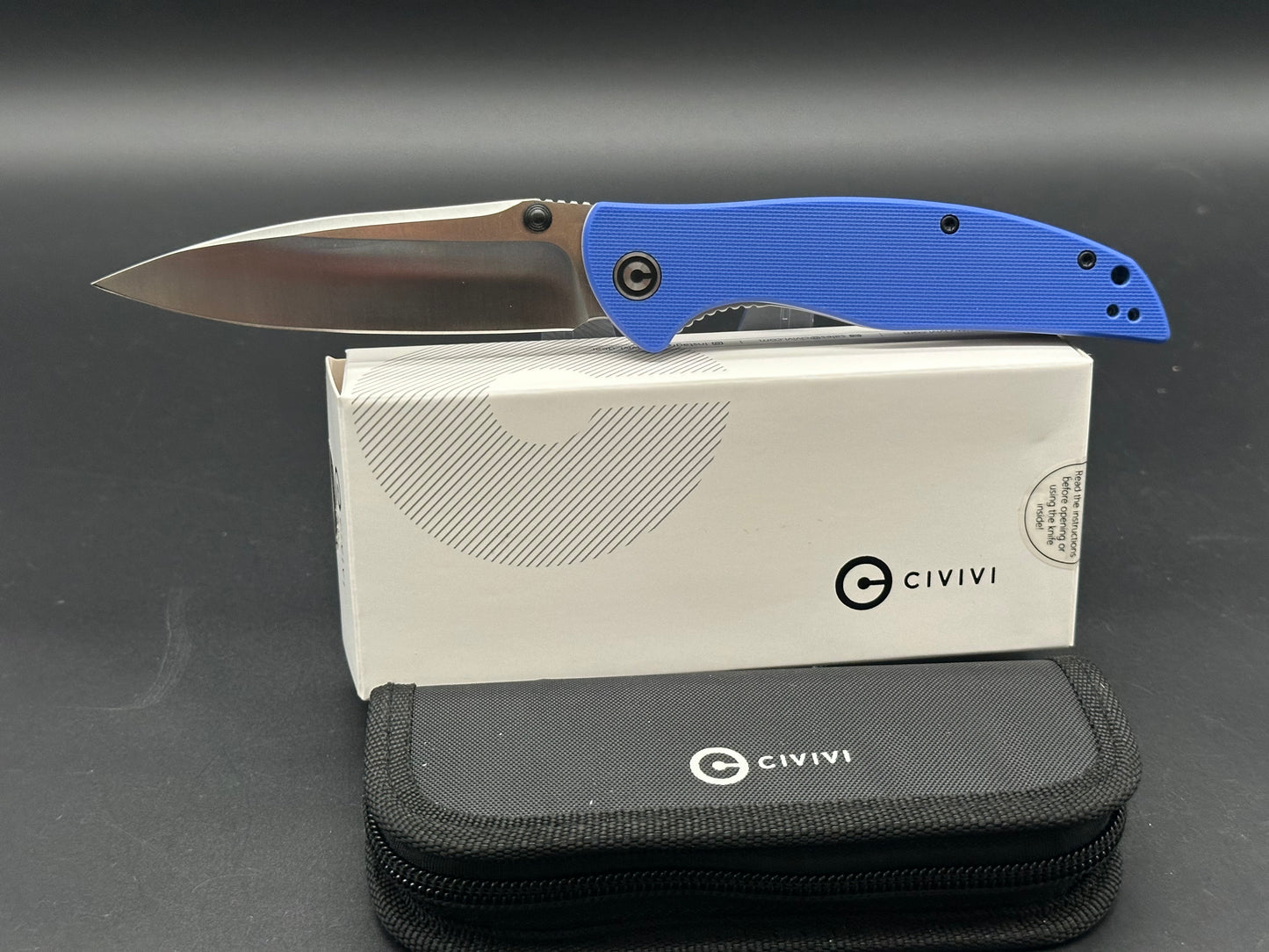 CIVIVI GOVERNOR LINER LOCK POCKET KNIFE BLUE G10 HANDLE PLAIN D2 BLADE C911B