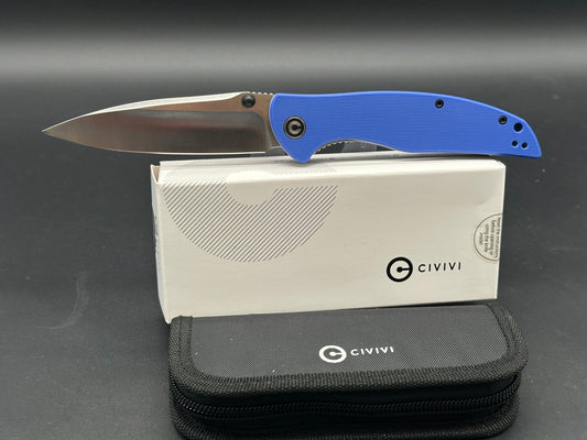 CIVIVI GOVERNOR LINER LOCK POCKET KNIFE BLUE G10 HANDLE PLAIN D2 BLADE C911B