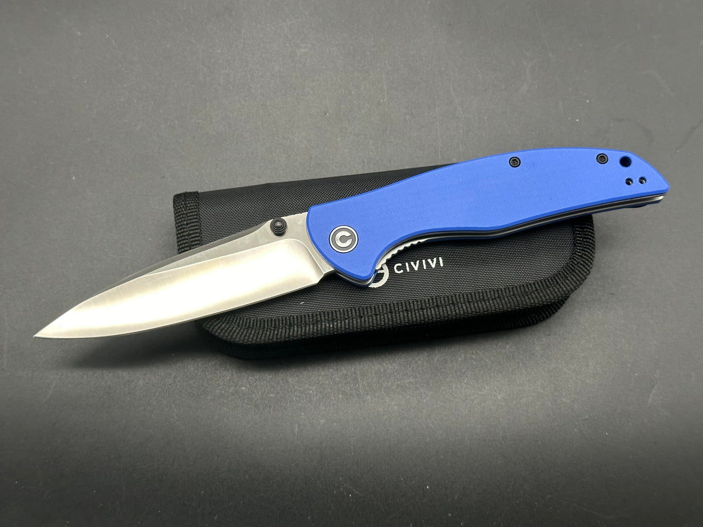 CIVIVI GOVERNOR LINER LOCK POCKET KNIFE BLUE G10 HANDLE PLAIN D2 BLADE C911B