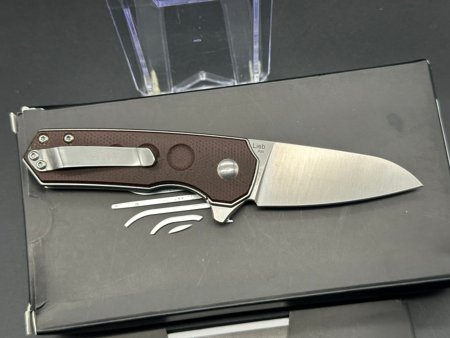 Kizer Lieb Liner Lock Knife Brown Micarta