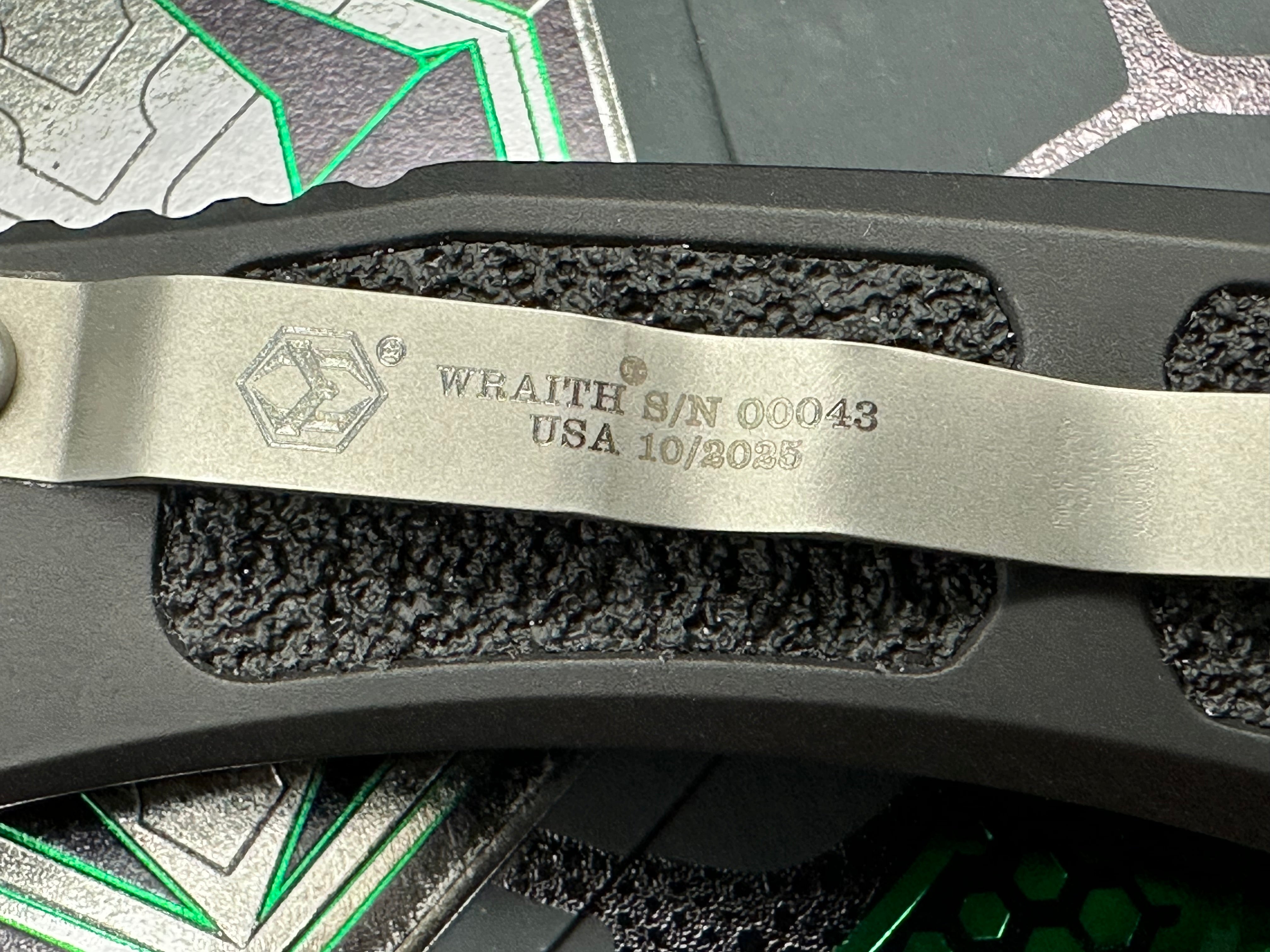 Heretic Wraith V4 Manual, 3.625" MagnaCut Stonewash Blade with Black Gripped Aluminun Scales