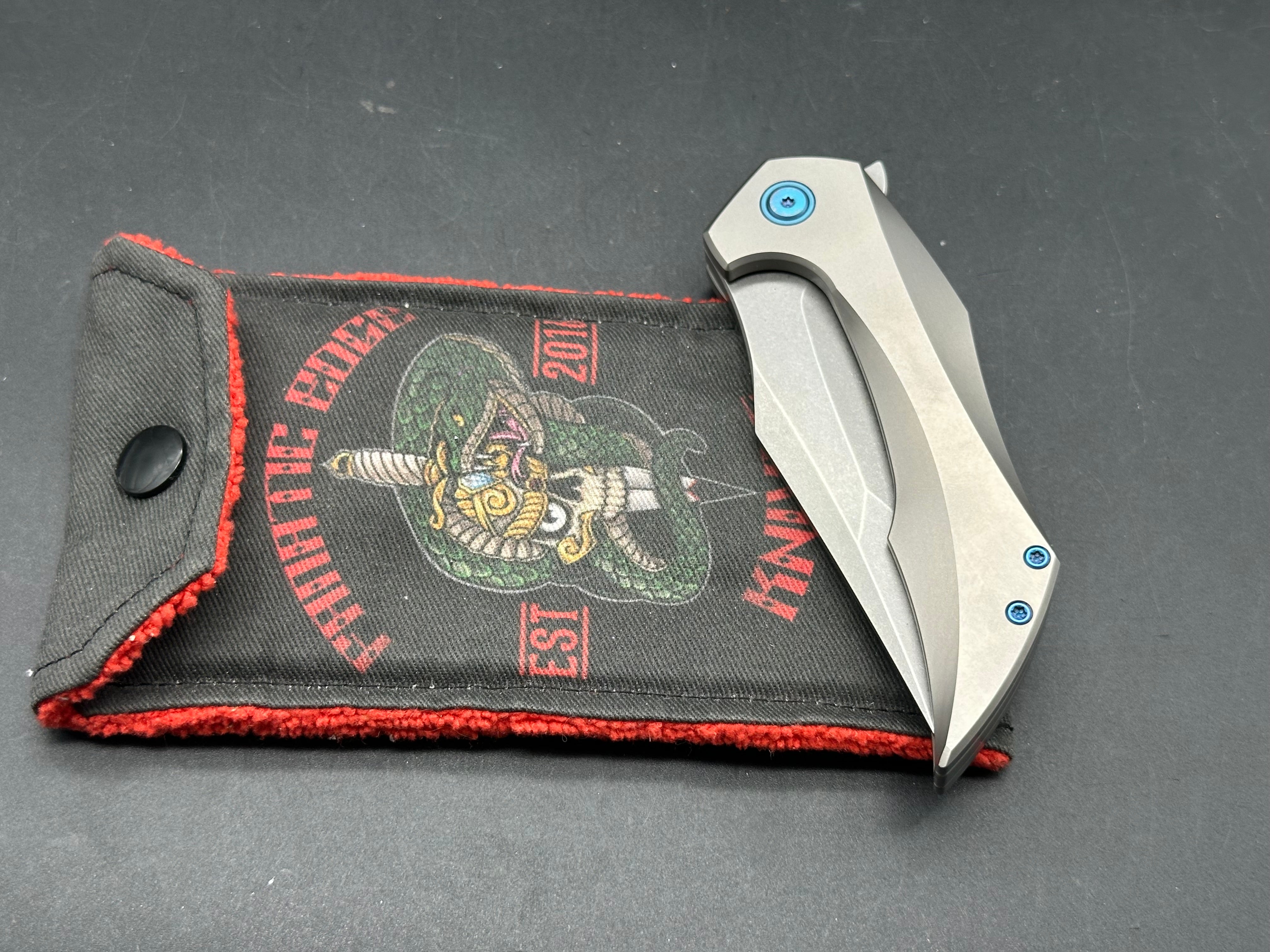 Fanatic Edge Omen V2, Elmax blade, titanium handle