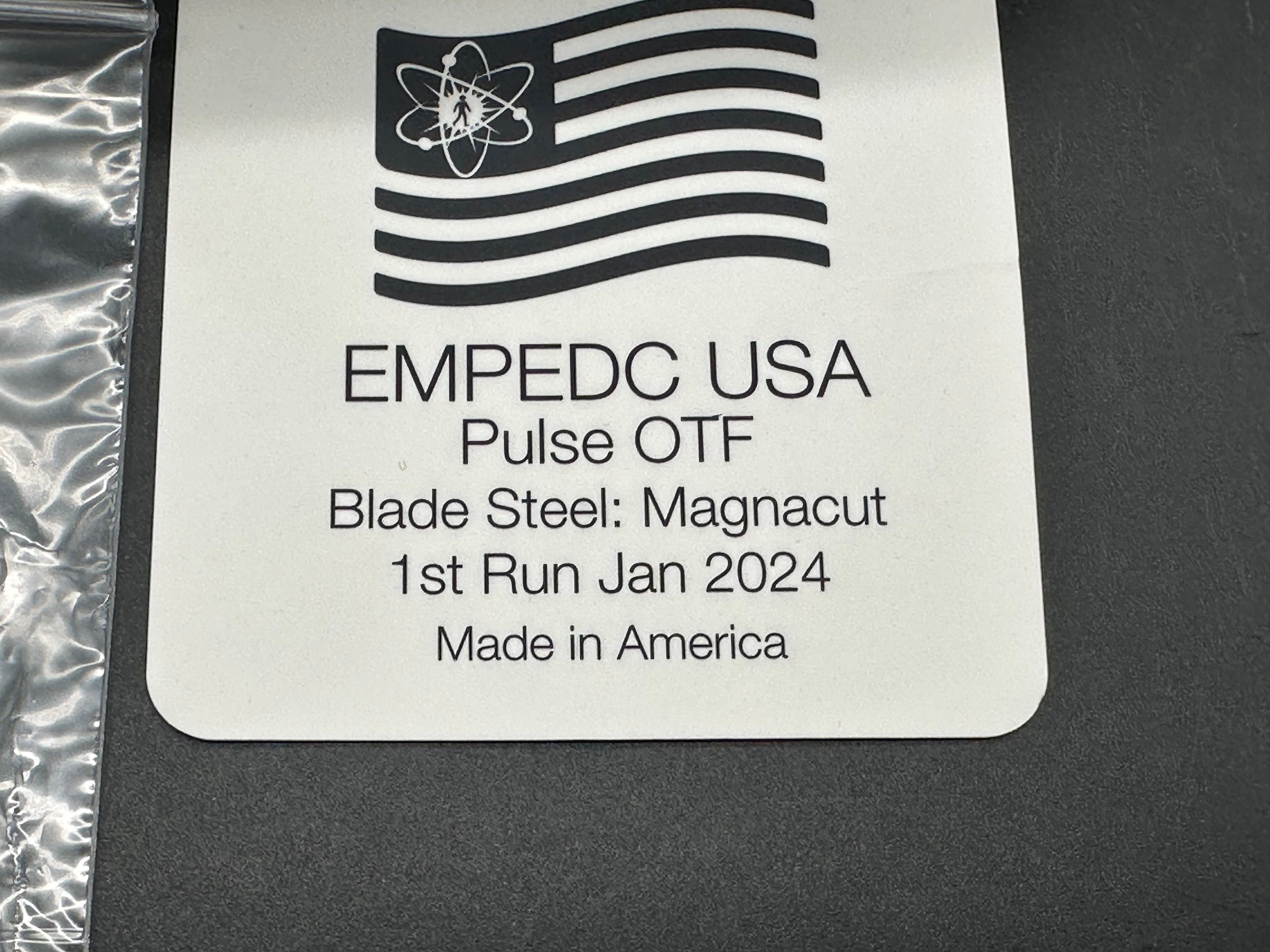 EMP EDC USA Made Pulse OTF Tanto, Grey Battle Worn CPM-Magnacut Blade, Dark Grey Anodized Aluminum Handles, Black Ti Clip, Black Hardware