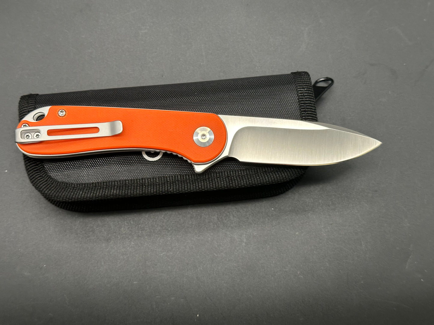 CIVIVI ELEMENTUM LINER LOCK KNIFE ORANGE G10 HANDLE PLAIN EDGE D2 BLADE