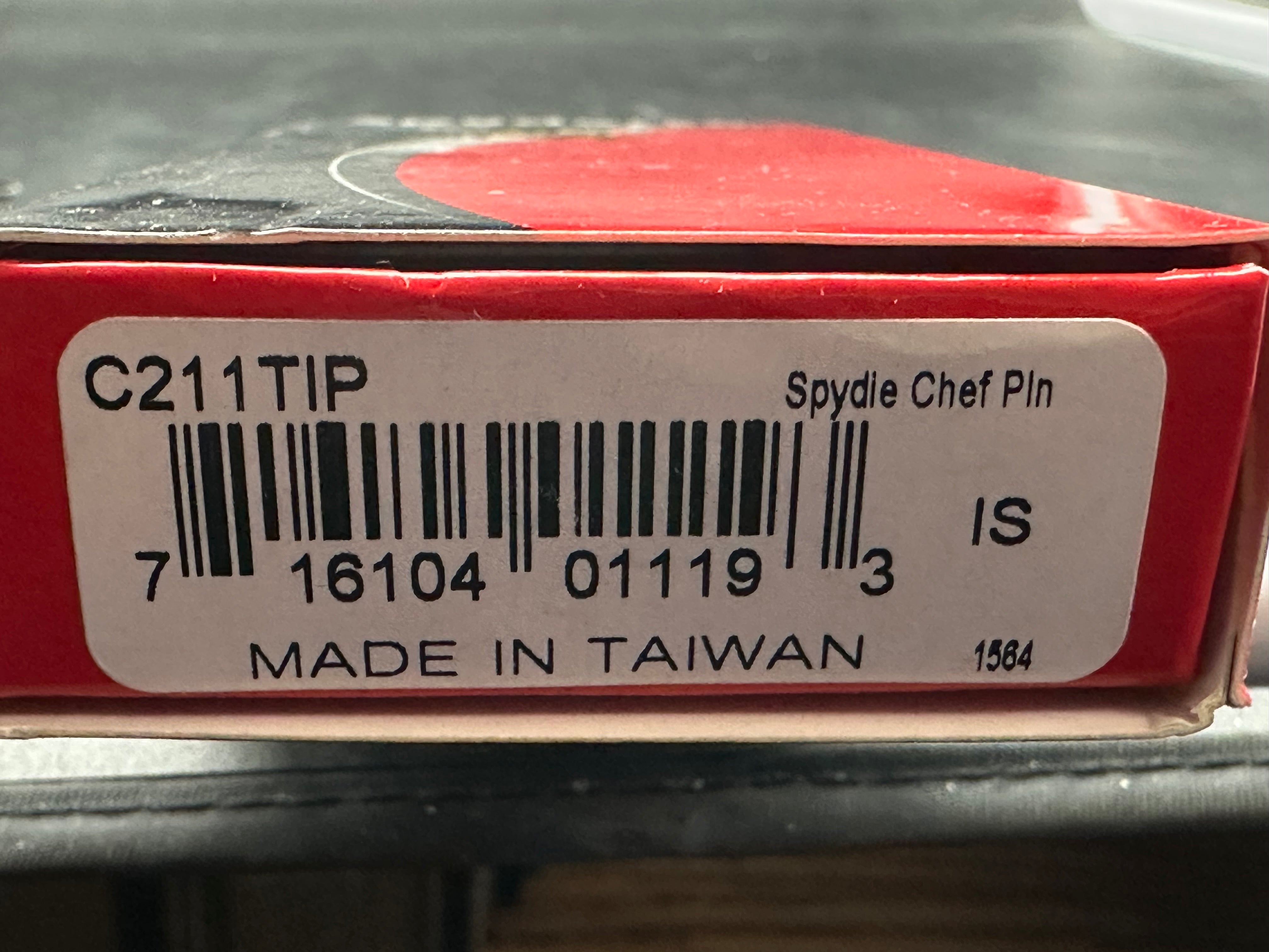Spyderco SpydieChef CQI (C211TIP), Belt Satin LC200N Blade,  Dark Stonewashed Ti Handles