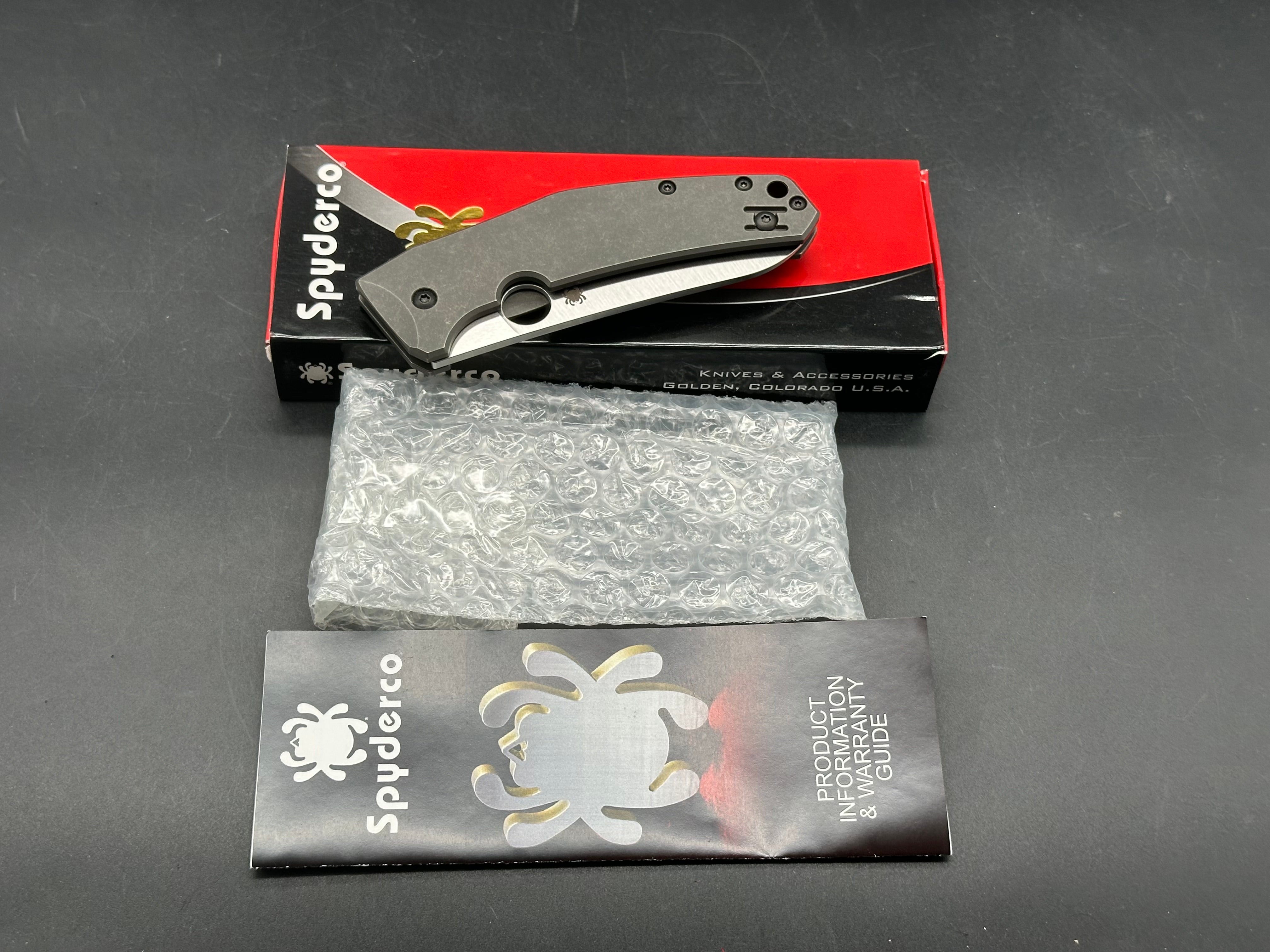 Spyderco SpydieChef CQI (C211TIP), Belt Satin LC200N Blade,  Dark Stonewashed Ti Handles