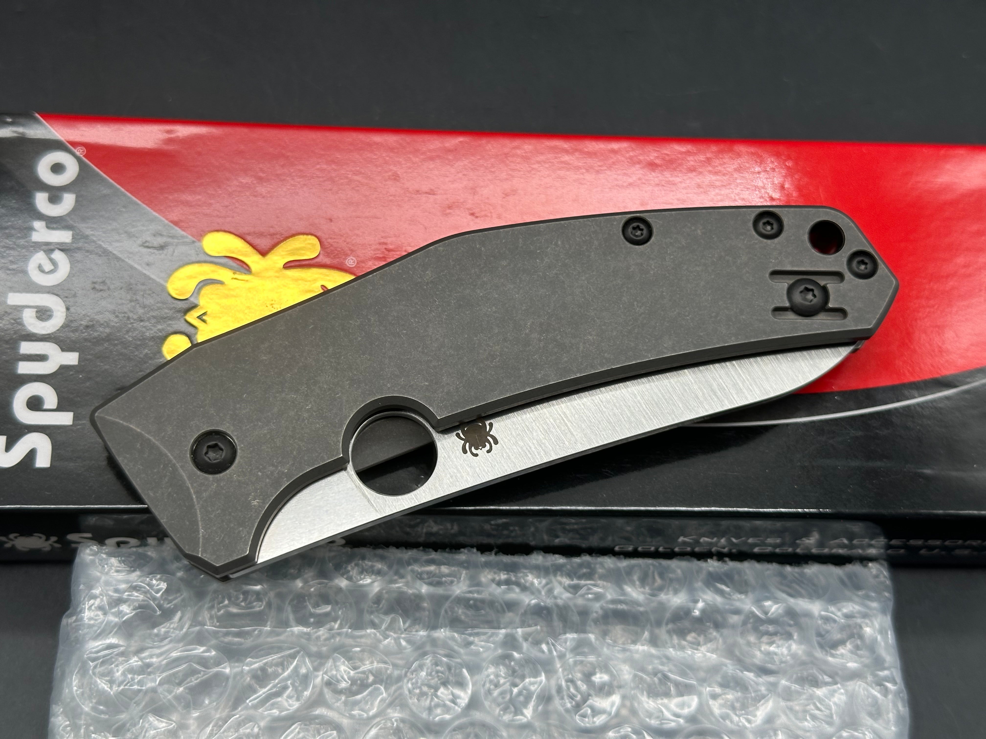 Spyderco SpydieChef CQI (C211TIP), Belt Satin LC200N Blade,  Dark Stonewashed Ti Handles