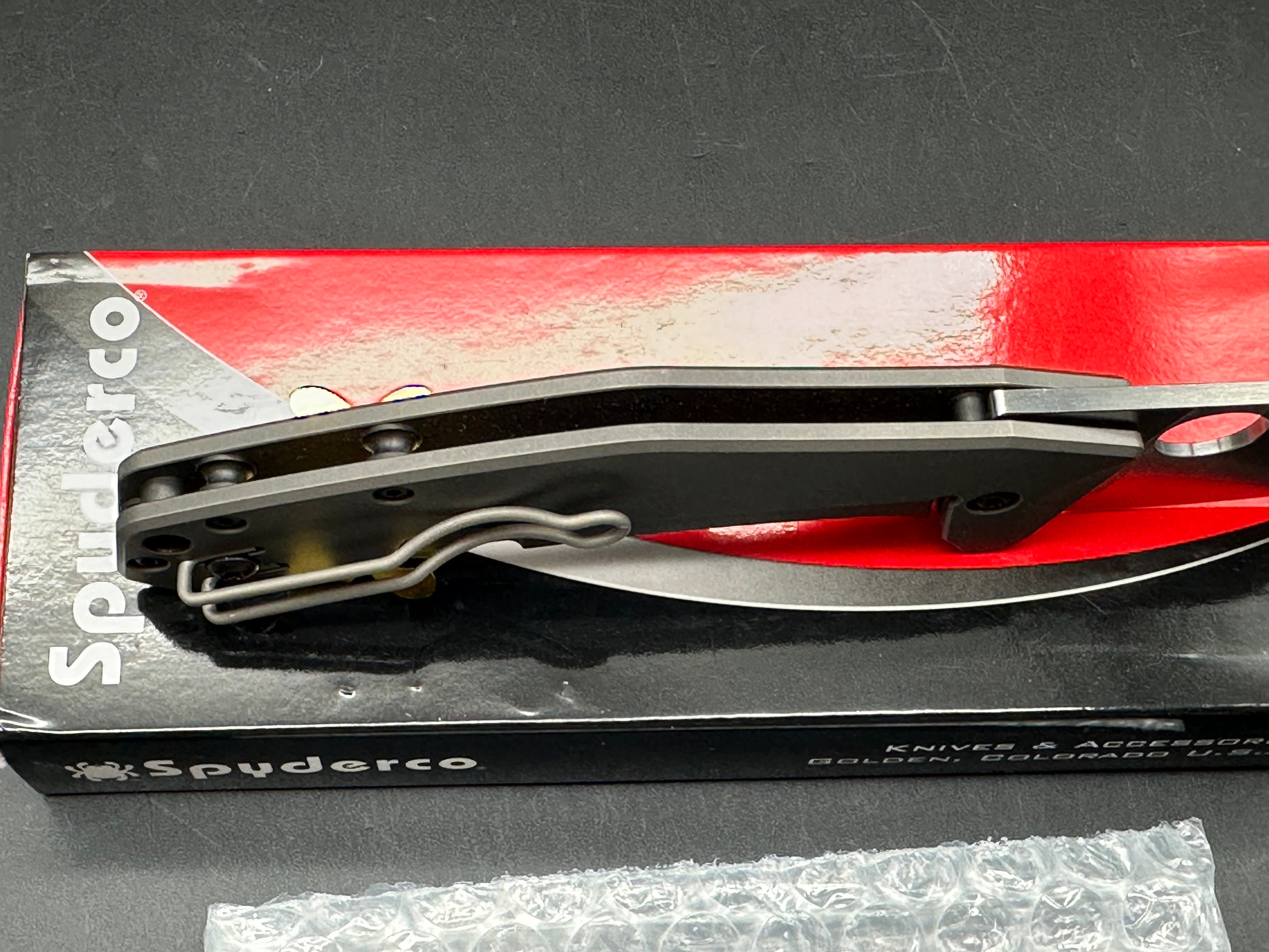 Spyderco SpydieChef CQI (C211TIP), Belt Satin LC200N Blade,  Dark Stonewashed Ti Handles