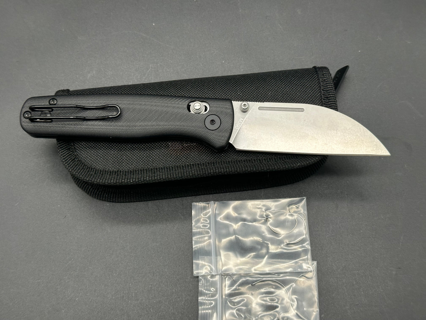 Asher Wharnie Crossbar, 3.2" M390 Blade with Black G10 Handle