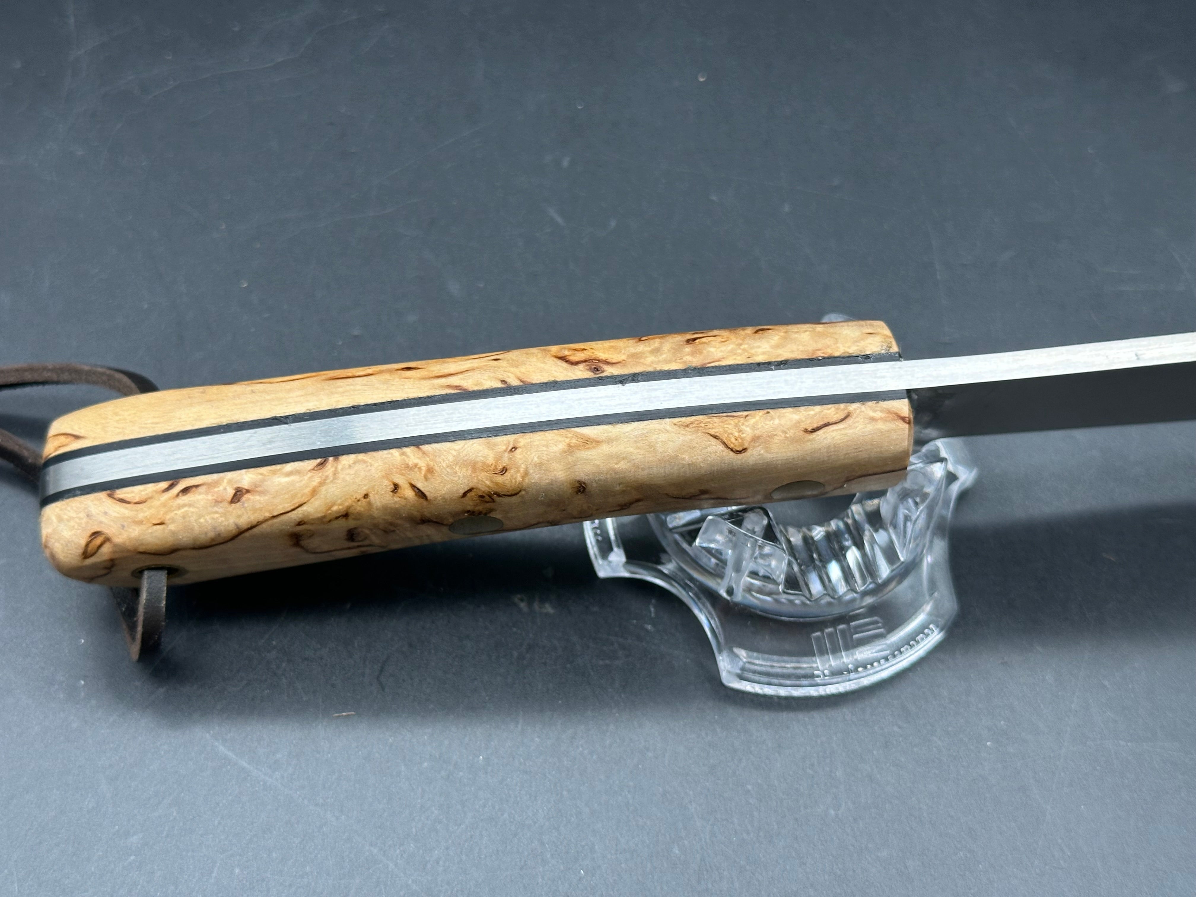 Joker Nessmuk fixed blade knife Curly Birch handle
