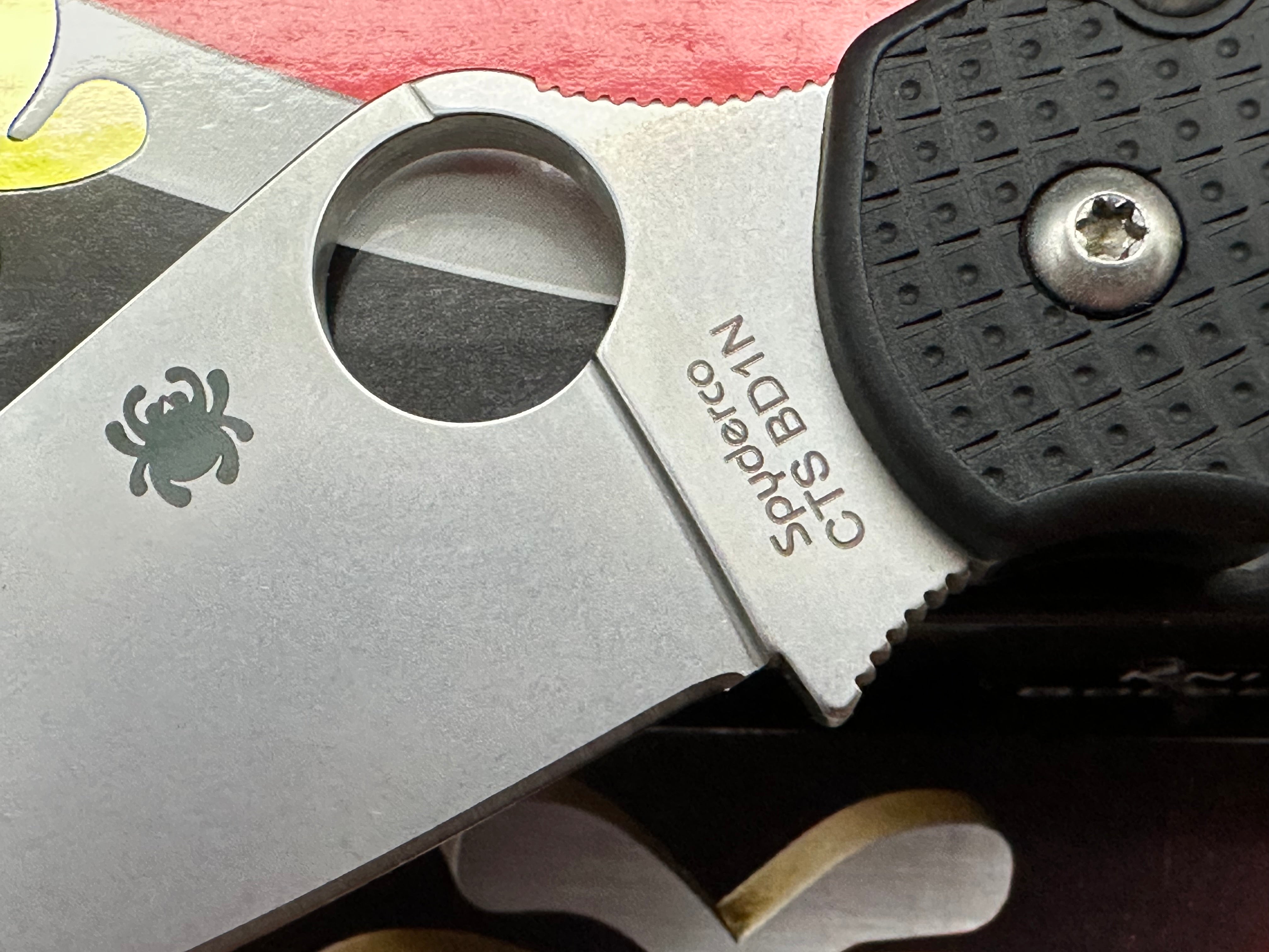 Spyderco Para Military 2 Lightweight, 3.47" CTS BD1N Stonewash Blade with Black FRN Scales