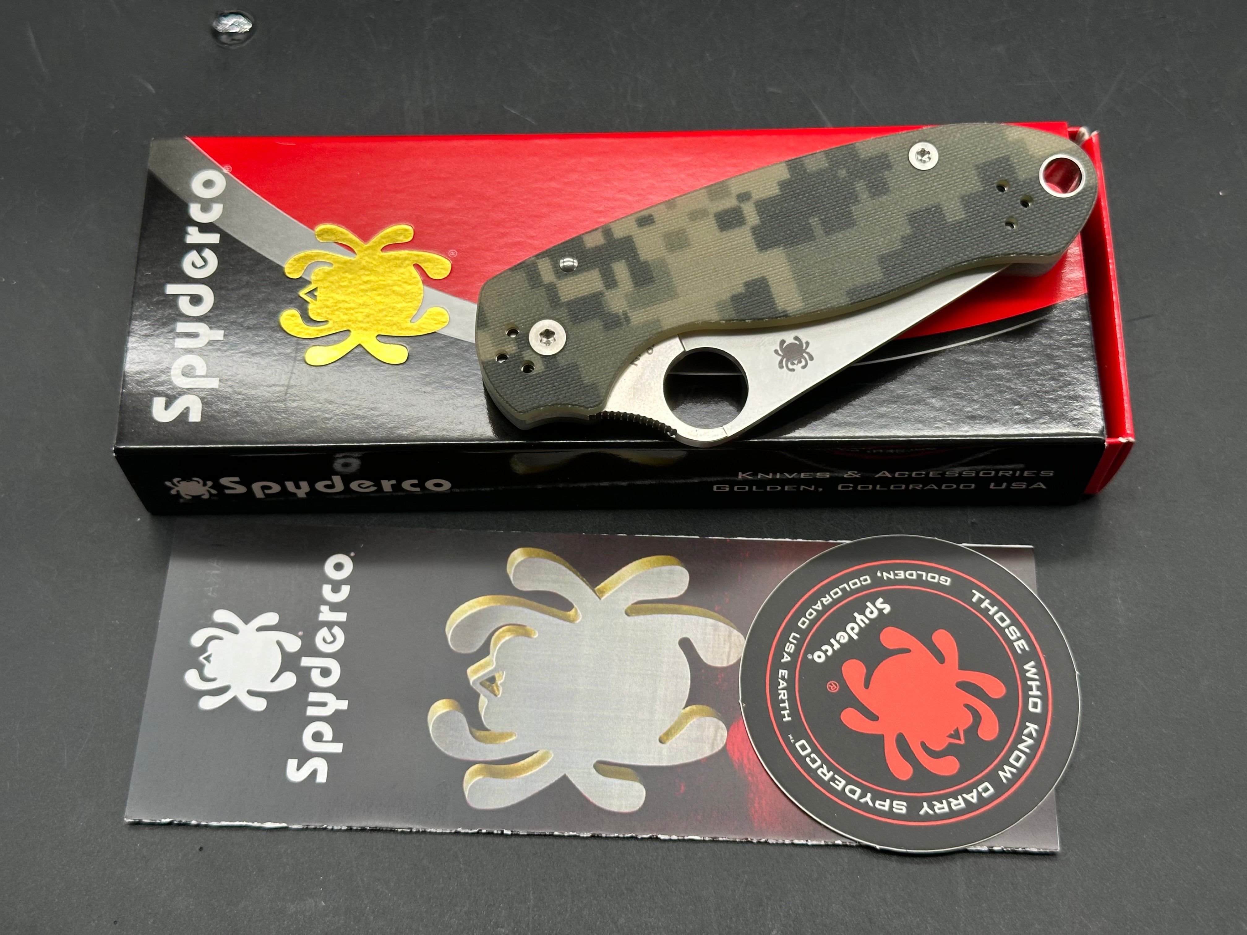 Spyderco Para 3, 2.93" CPM S45VN Stonewash Blade with Digi Camo G10 Scales