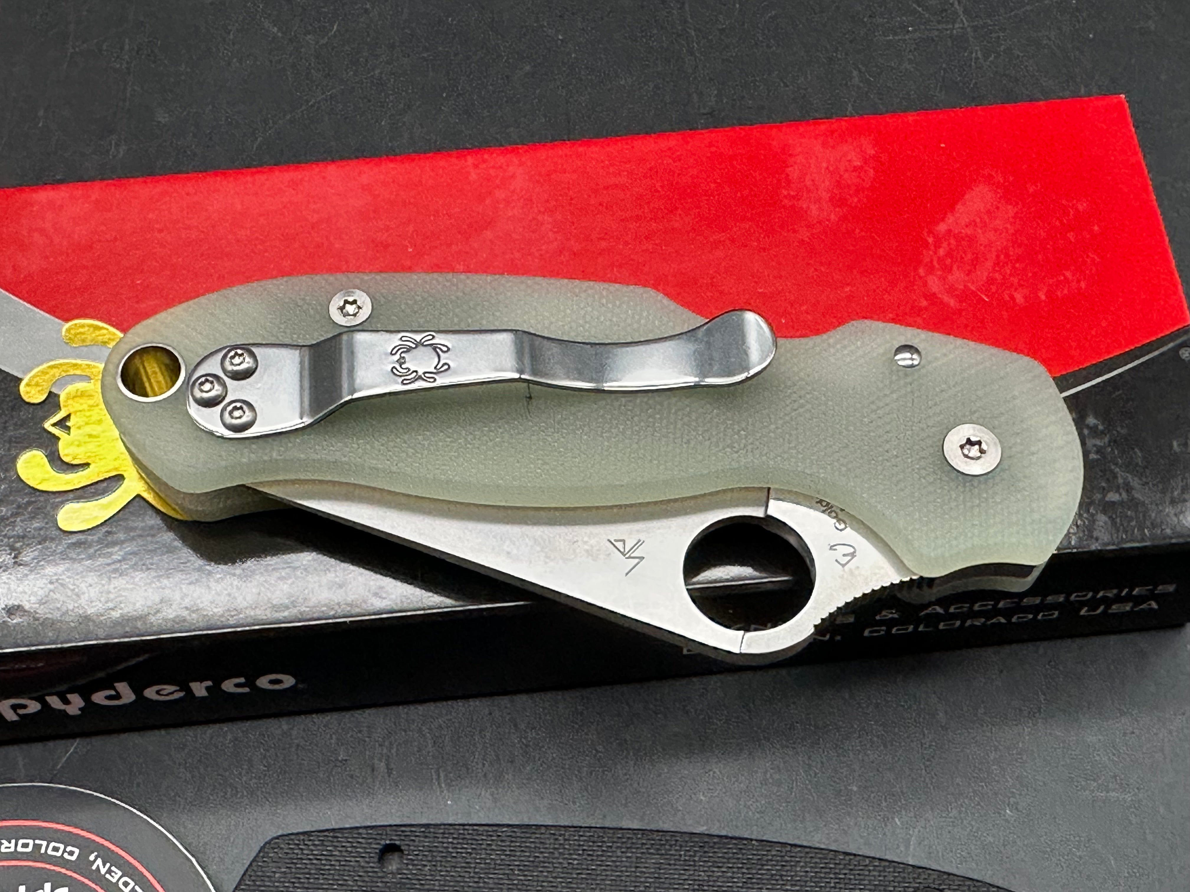 Spyderco Para 3, 2.93" CPM S45VN Stonewash Blade with Ripp's Garage Tech Milled Fluted Natural G10 Scales