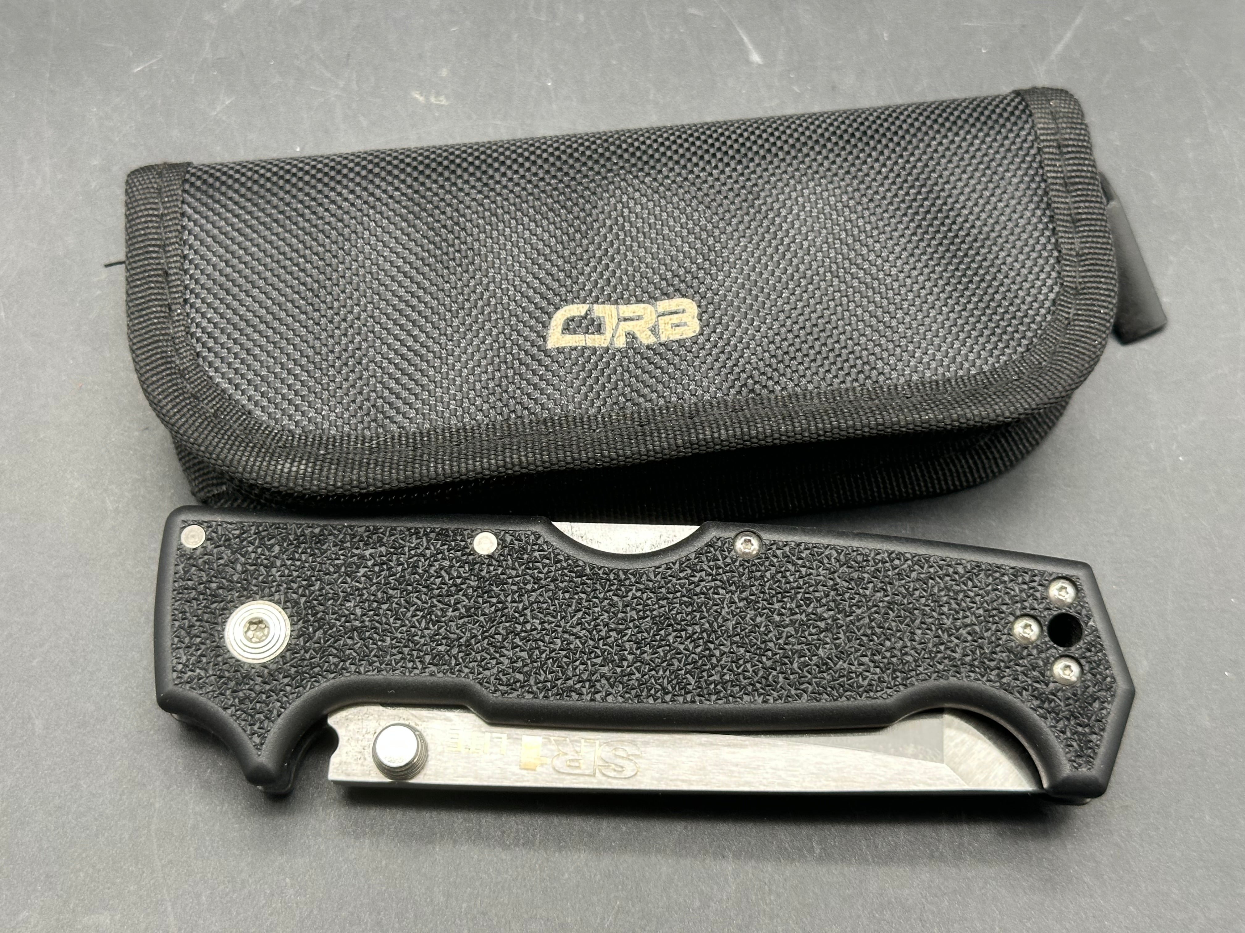Cold Steel SR1 Lite Tanto Tri-Ad Lock Knife Black Griv-Ex (4" Satin)