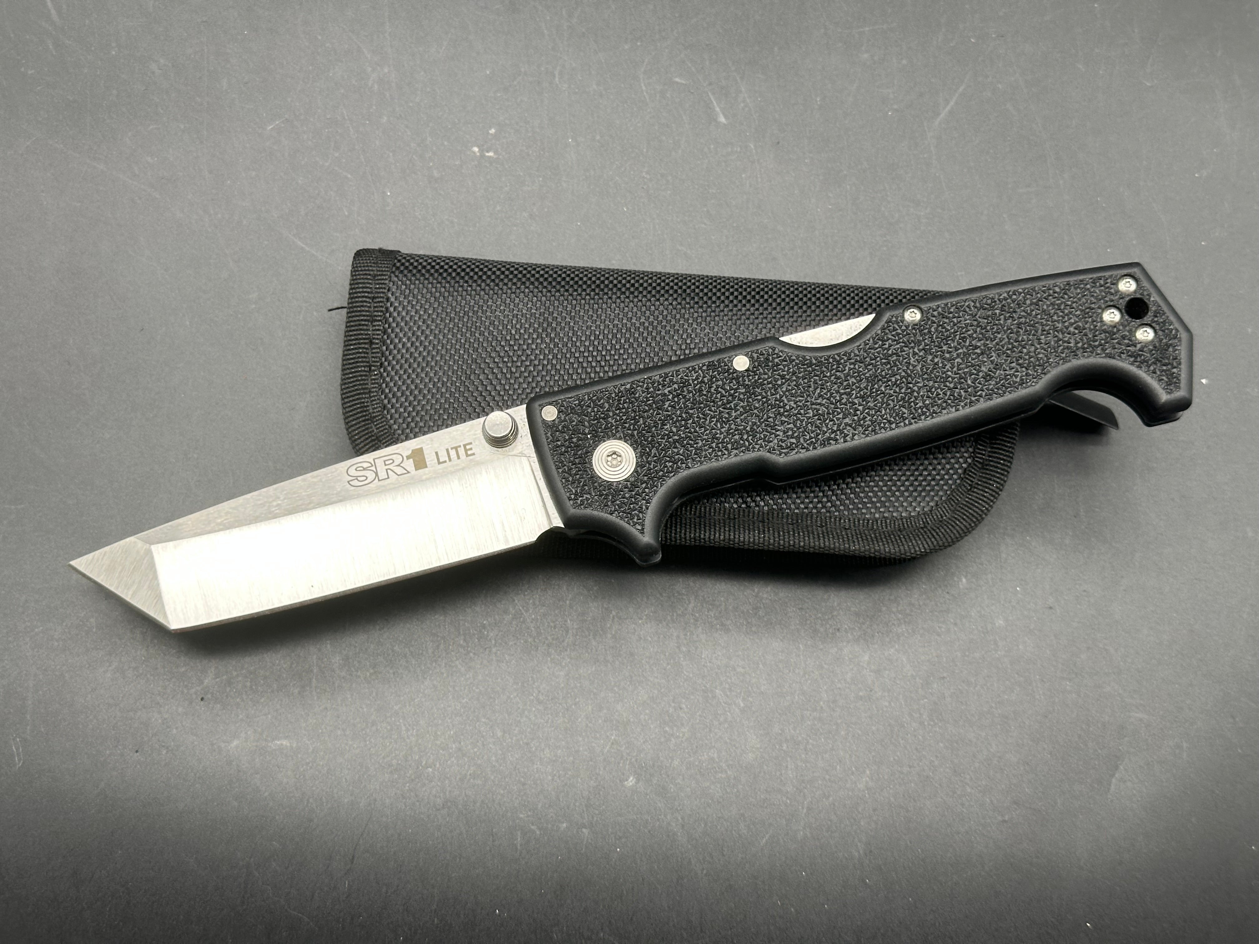 Cold Steel SR1 Lite Tanto Tri-Ad Lock Knife Black Griv-Ex (4" Satin)