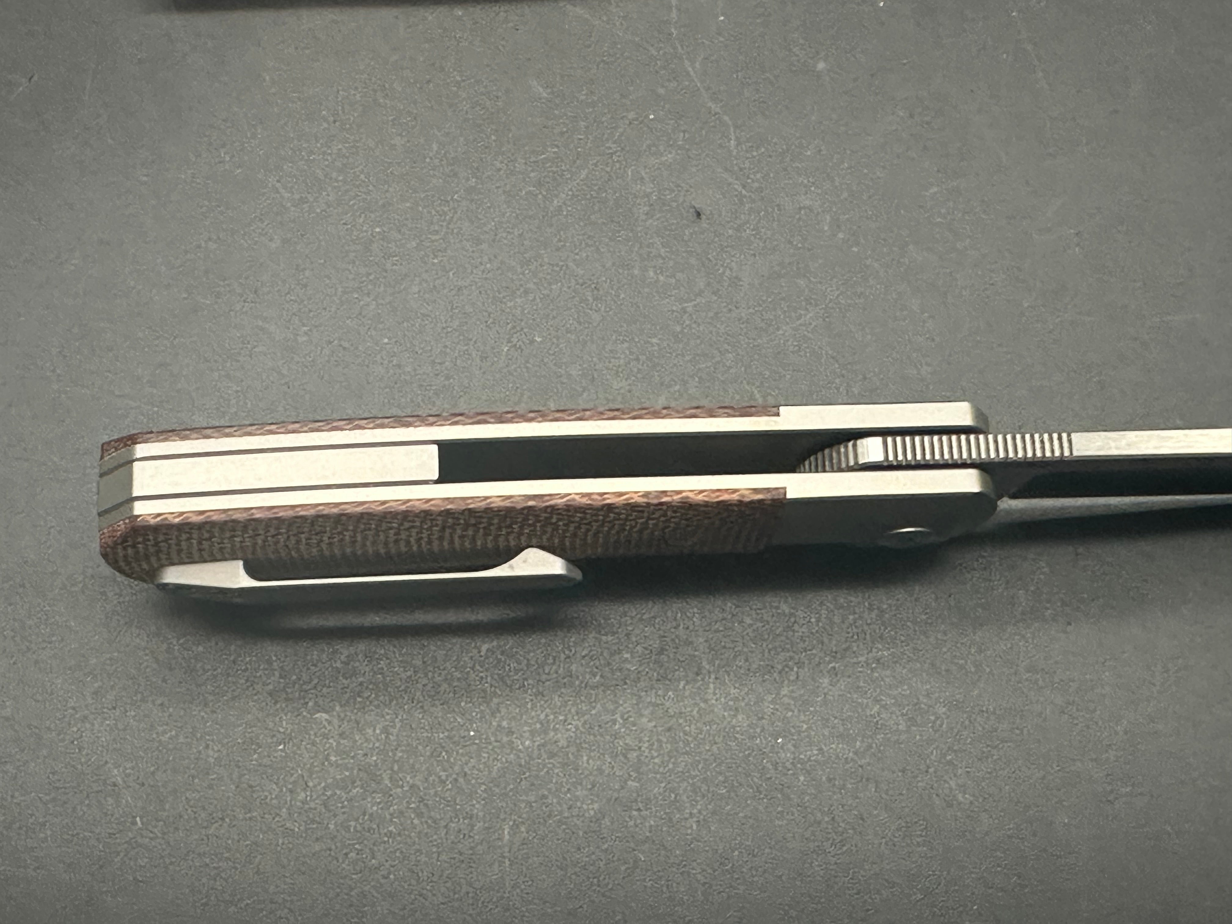 Pena Knives X-Series Apache Front Flipper Knife Natural Micarta