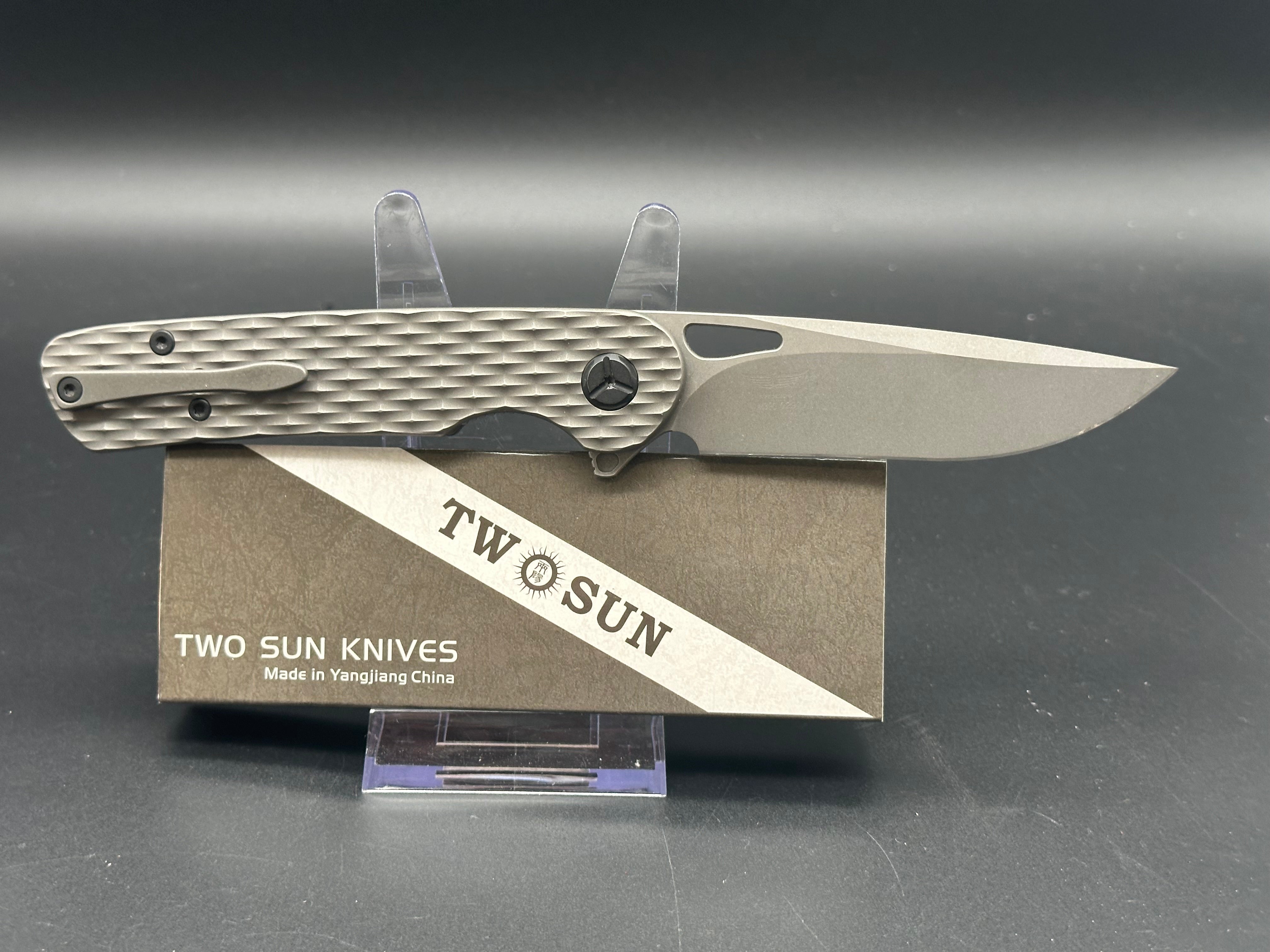 TwoSun TS328 Titanium handle w/M390 blade modded by knifemodders