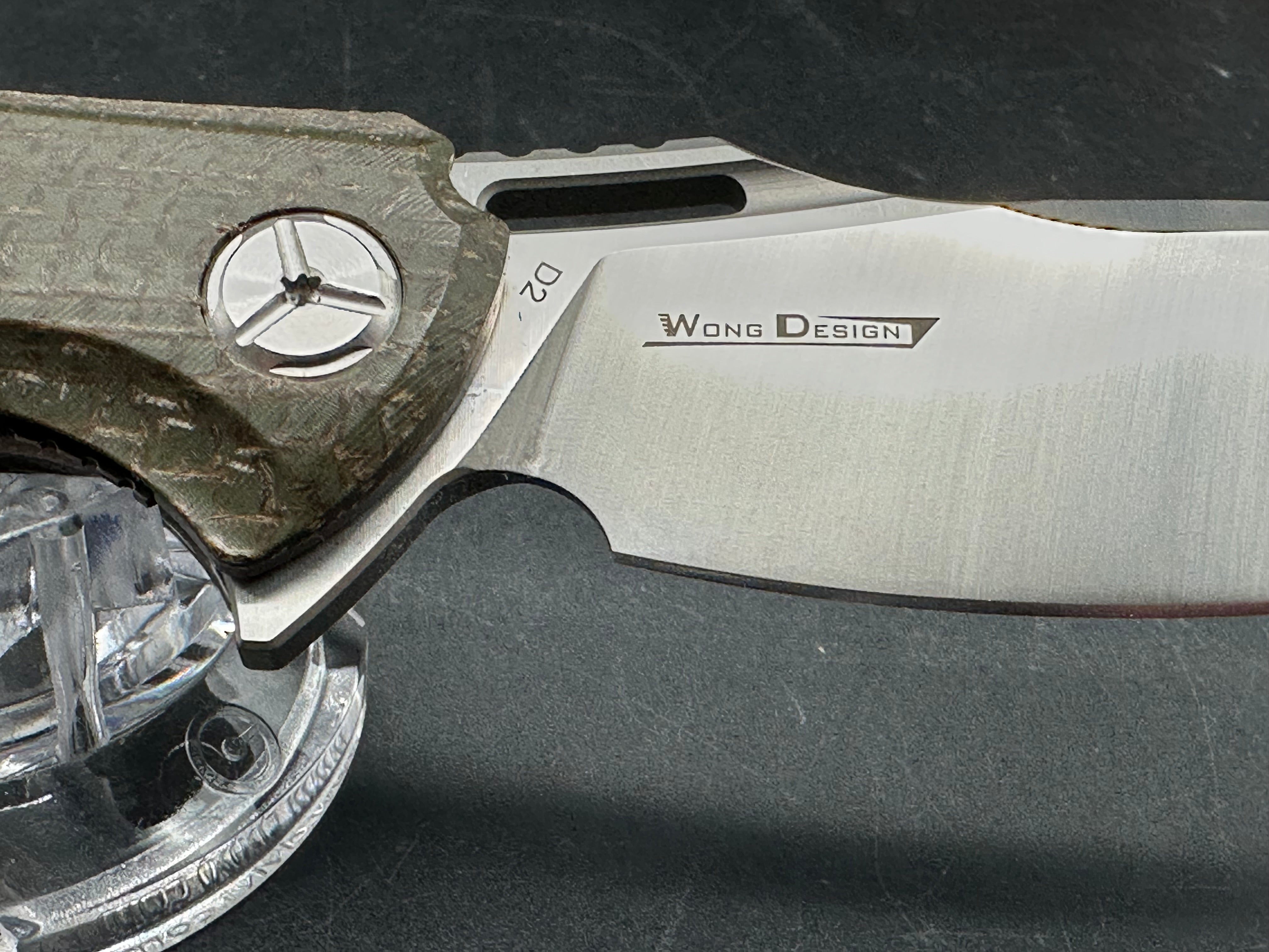 TWOSUN TS162 D2 MICARTA FLIPPER POCKET KNIFE GREEN MICARTA HANDLE PLAIN EDGE D2 BLADE
