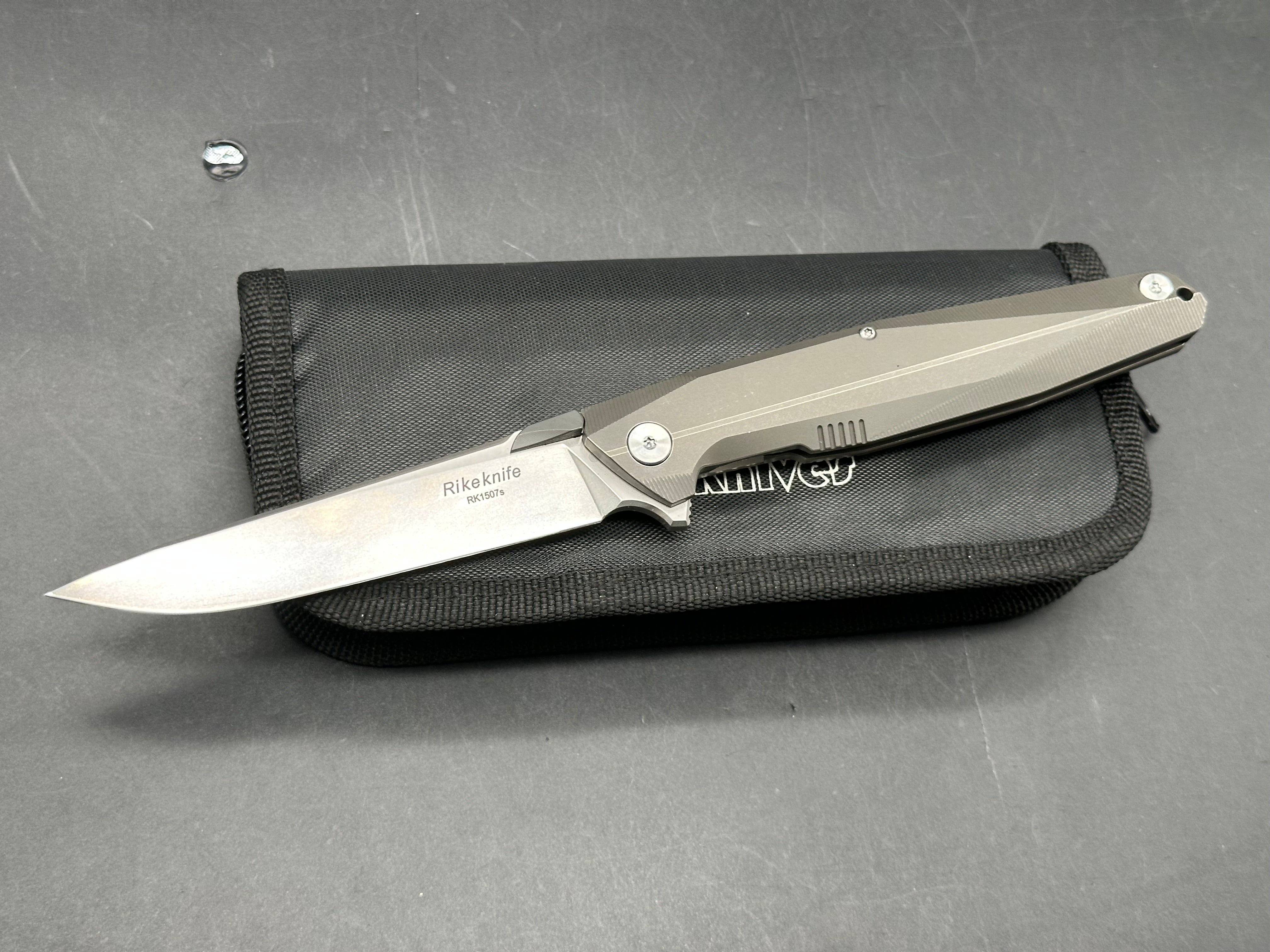 Rike 1507s 3.75 inch bead blasted CPM-S35VN blade