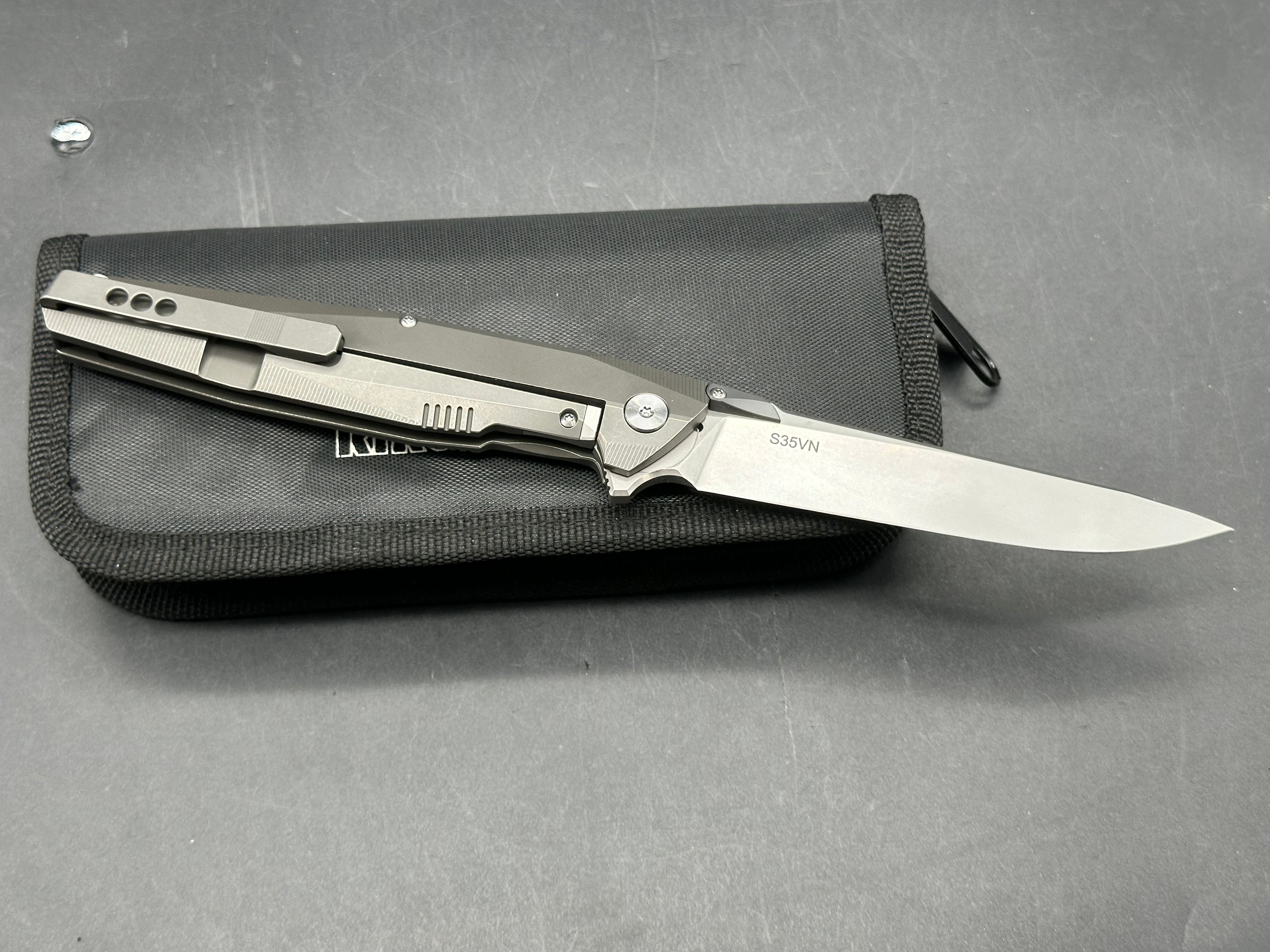 Rike 1507s 3.75 inch bead blasted CPM-S35VN blade
