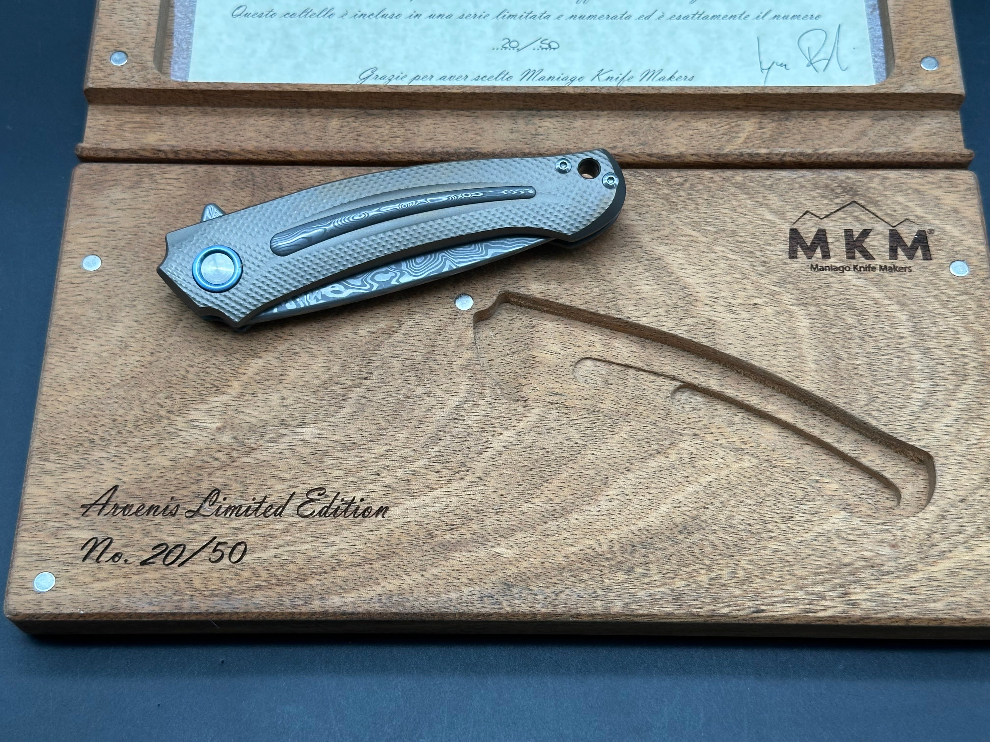 Maniago Knife Makers (MKM) Arvenis Limited Edition Designed by Lukas Burnley