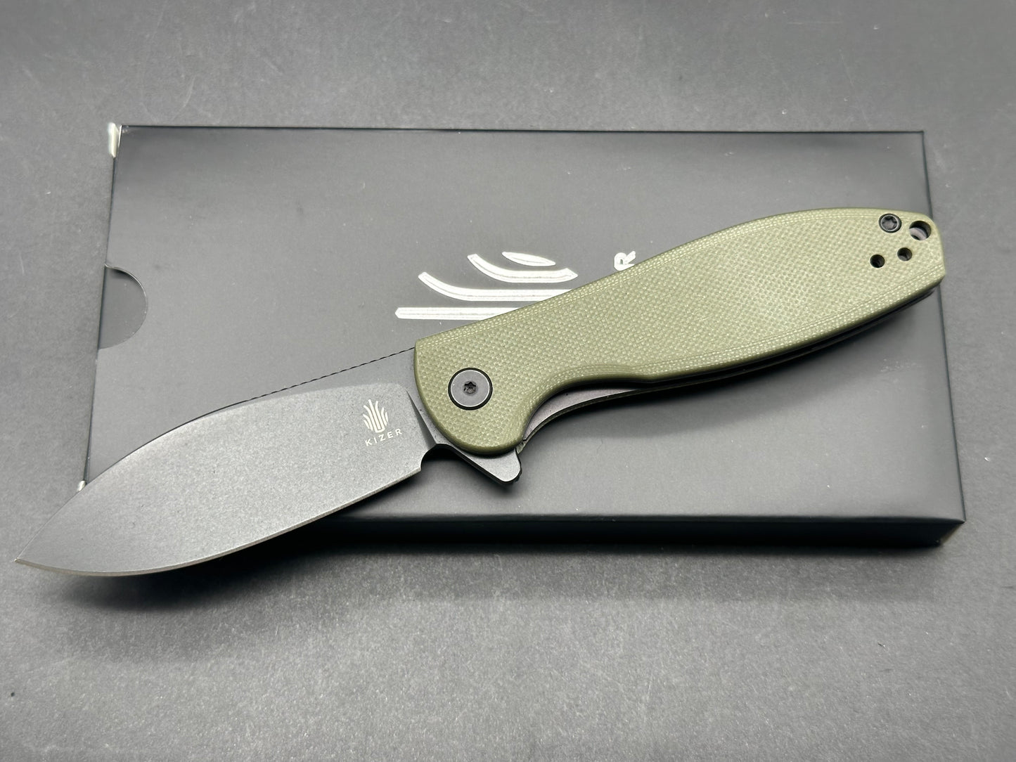 Kizer INFINITY NITRO-V black blade green G10