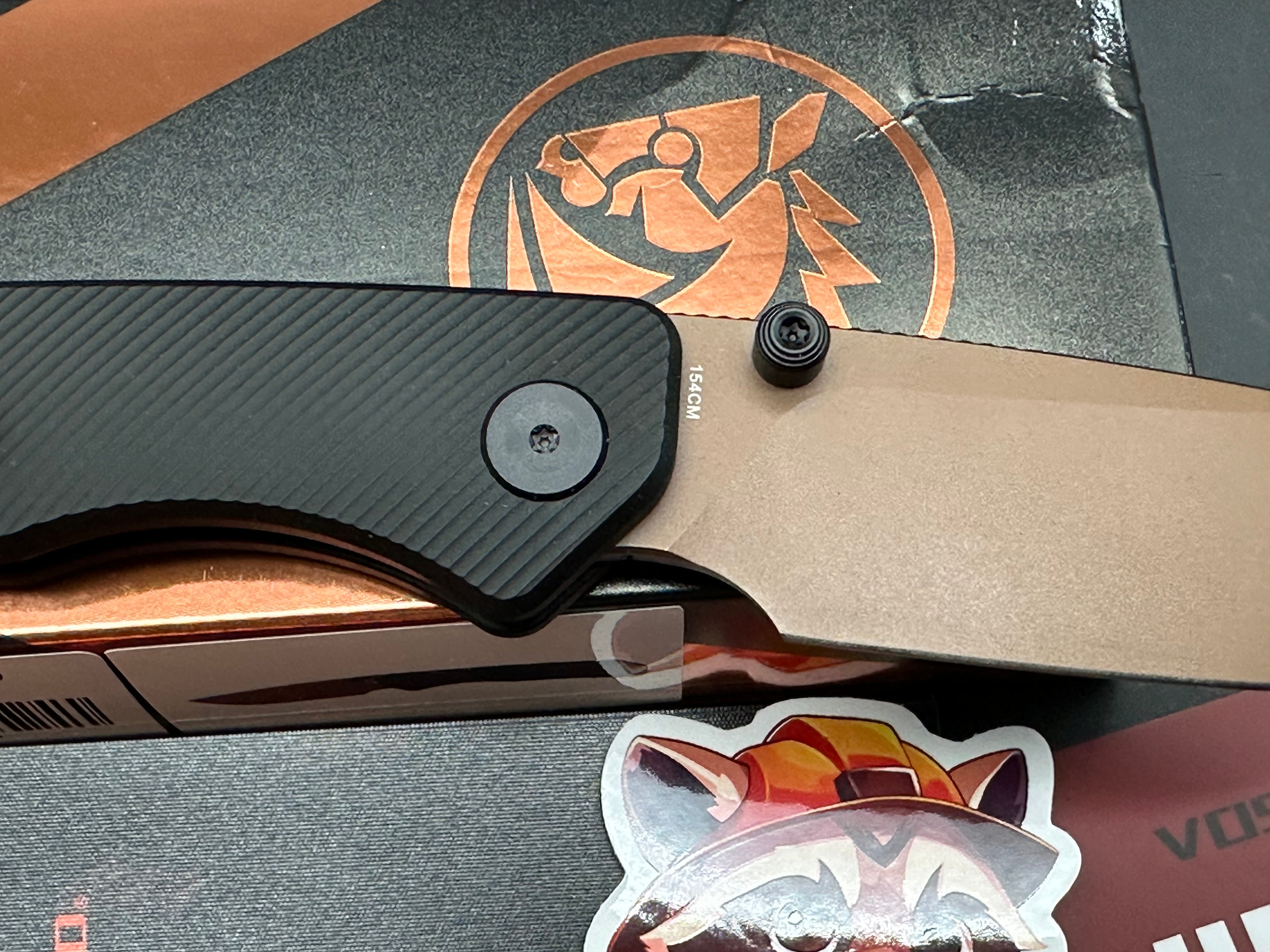 Vosteed Marten 330 Black Handle and Copper Dune Blade