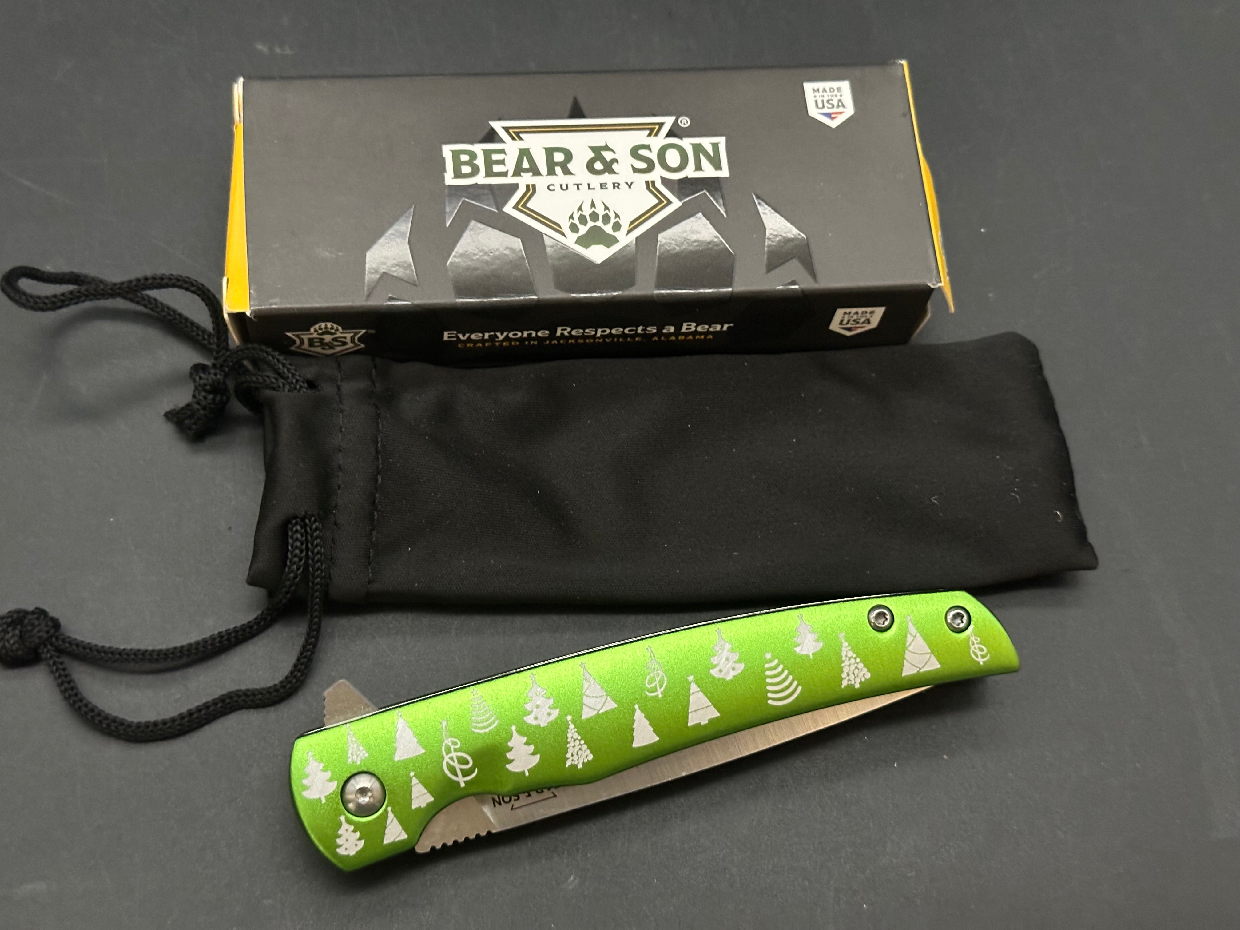 Bear and Sons Green (Decorated Handle) Merry Christmas Jolly Rancher 1 of 100