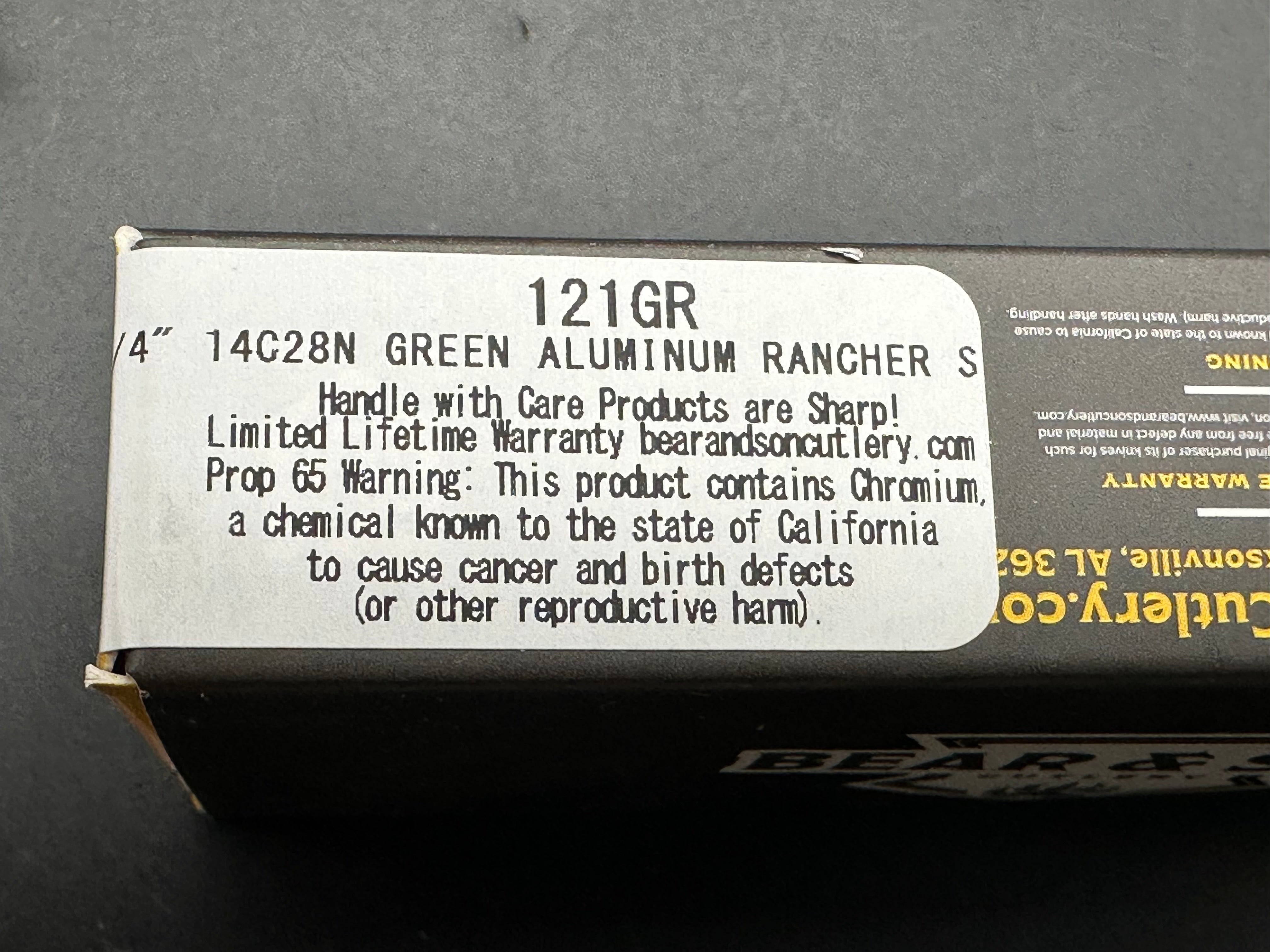 Bear and Sons Green (Plain handle) Merry Christmas Jolly Rancher 1 of 100