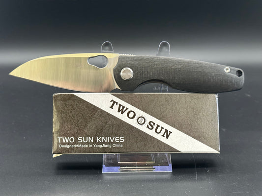 TwoSun TS129 M390 Carbon Fiber scales