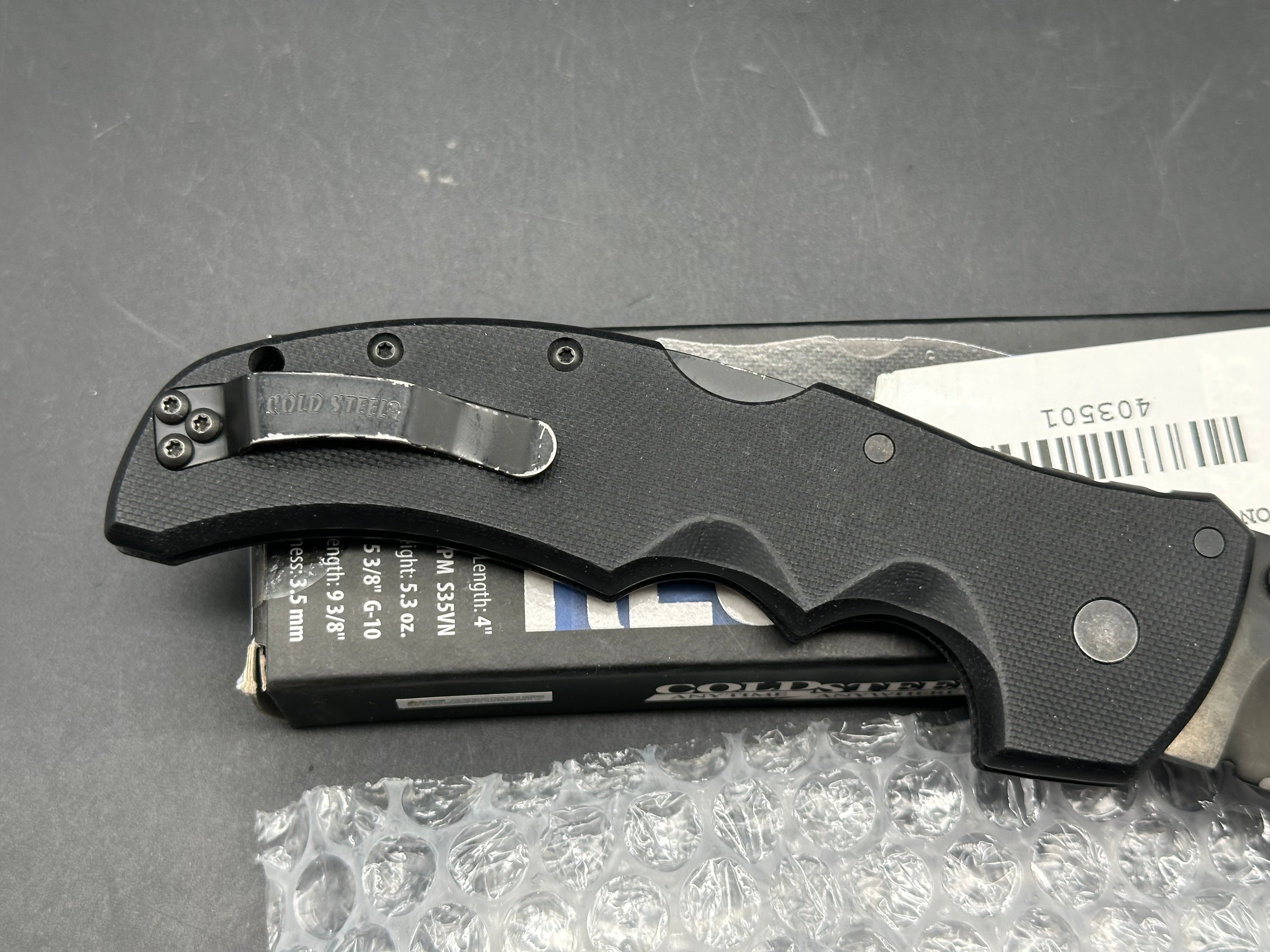 Cold Steel Recon 1 Tanto Lockback Knife G-10 (4" Black CPM-S35VN)