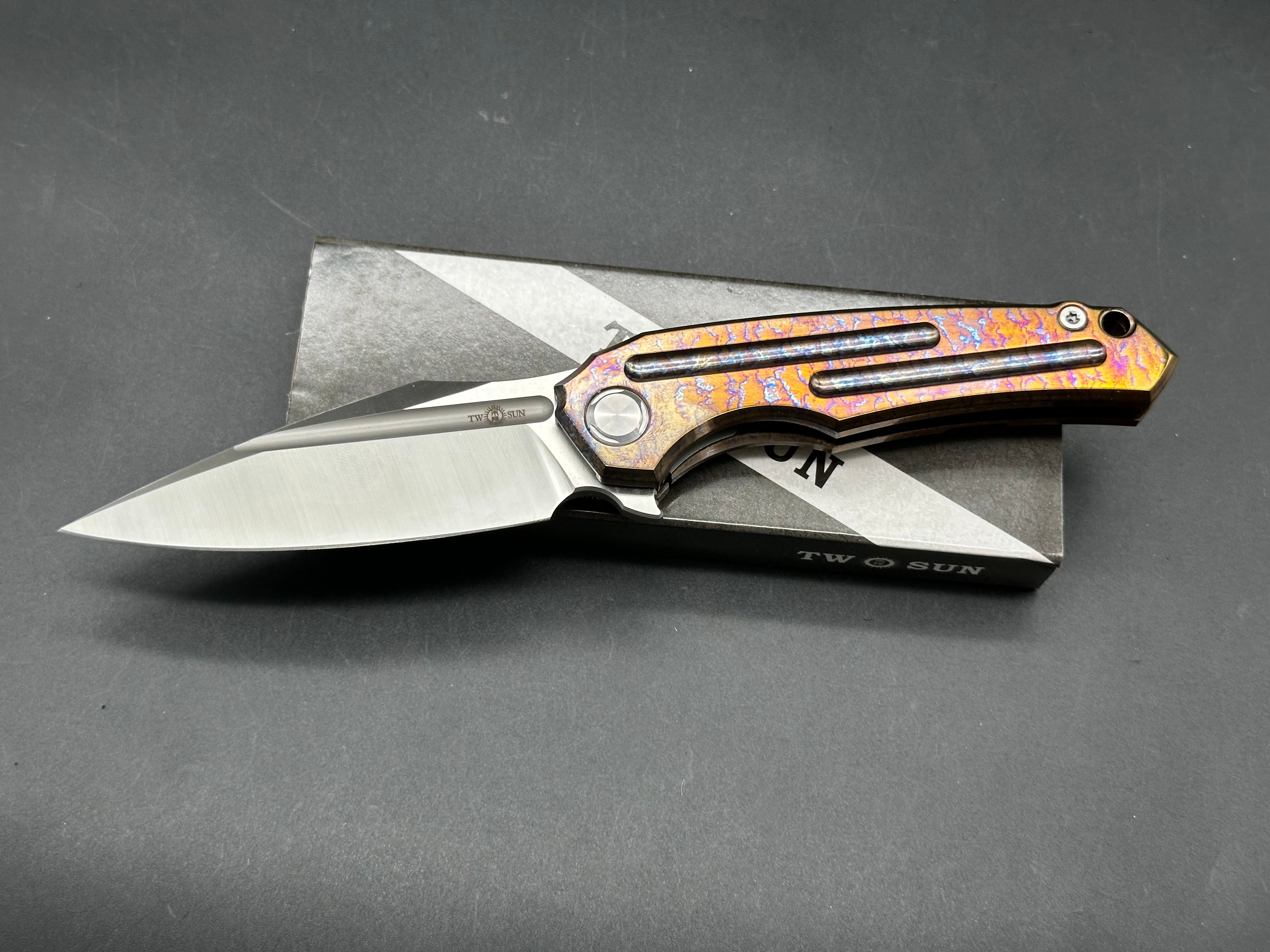 TwoSun TS220 titanium handle w/M390 blade