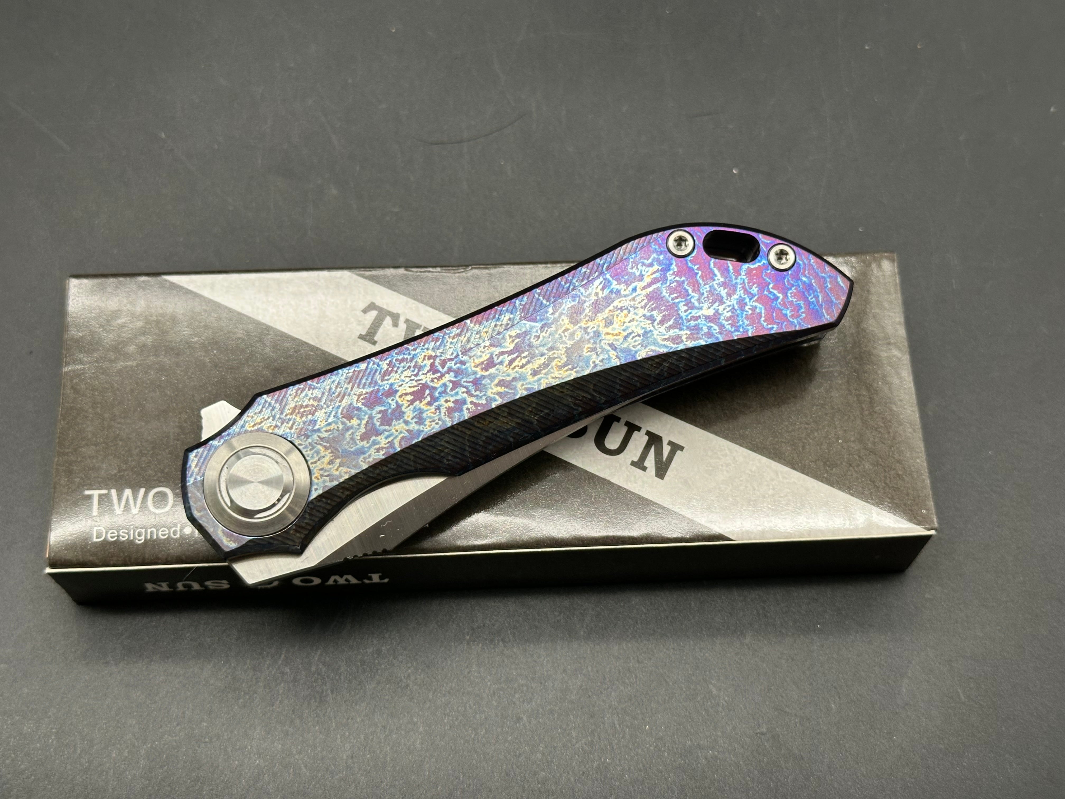 TwoSun TS196 titanium handle w/M390 blade