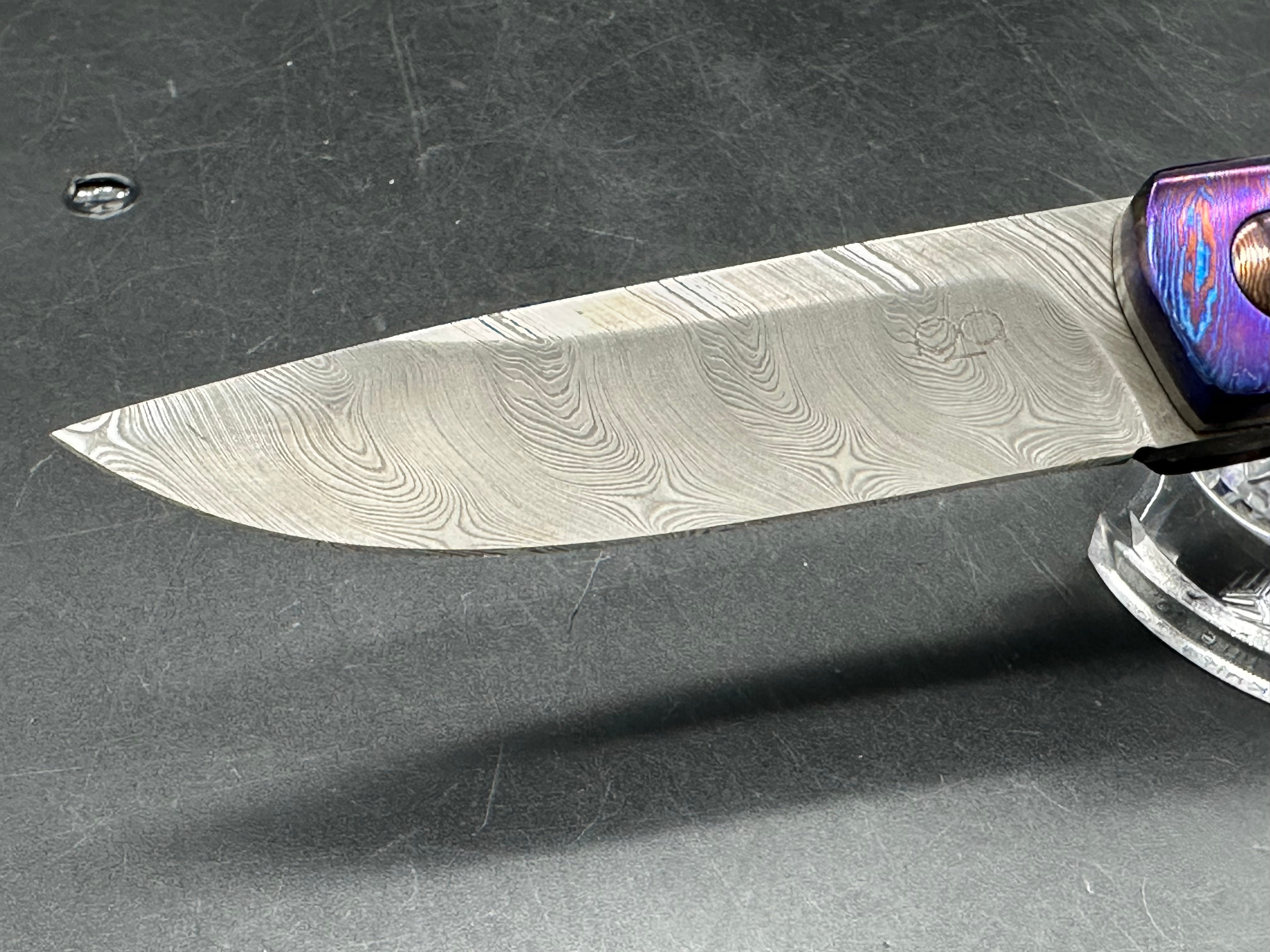 Pieter Annandale Custom Folder  Timascus and brilliant carbon fiber front and rear scales